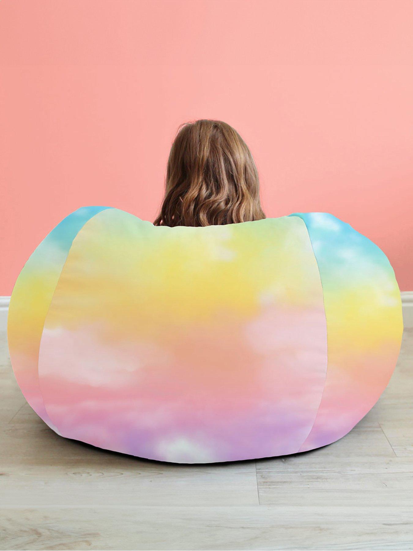 rucomfy-tie-dye-medium-round-bean-bagfront