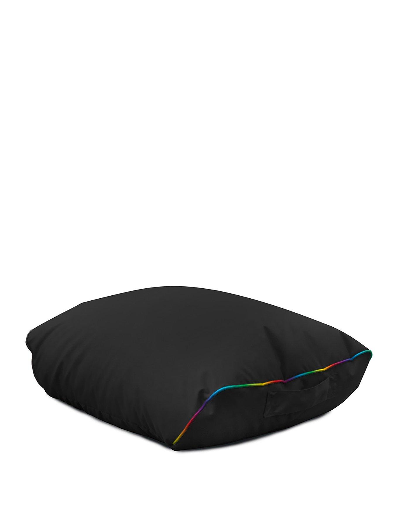 rucomfy-black-rugame-gamer-bean-bag-footstool--ledstillFront