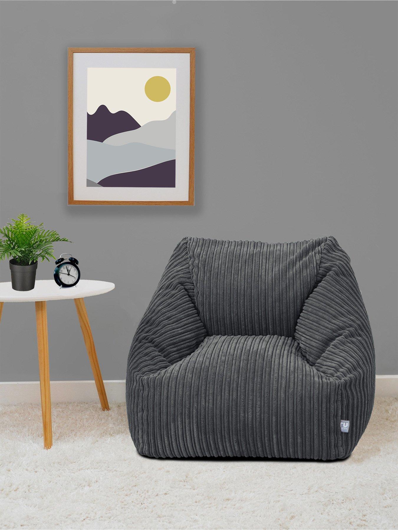 undefined Jumbo Cord Big Kids Snuggle Chair - Slate Grey
