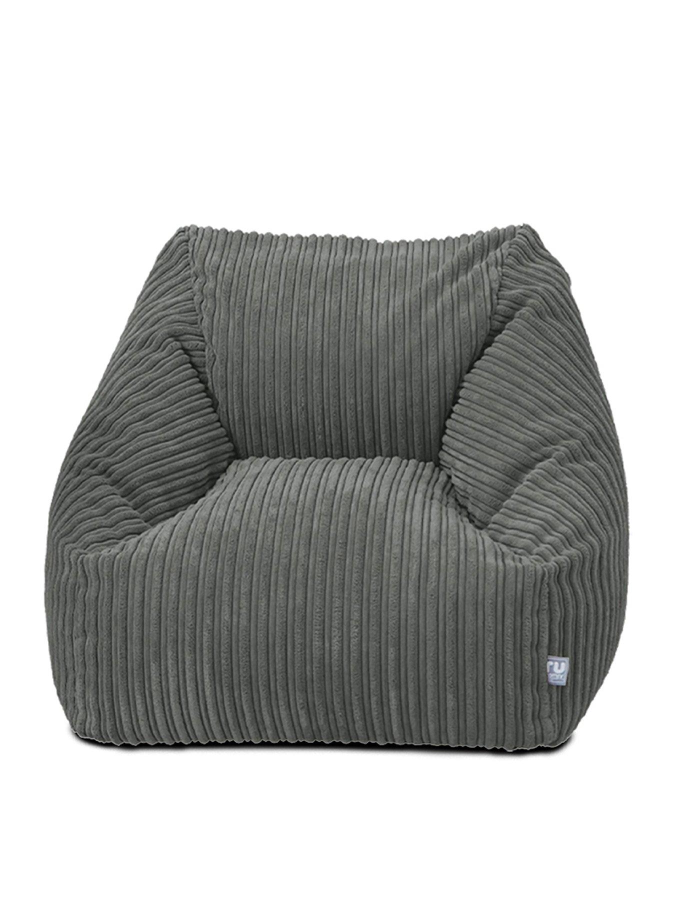 rucomfy-jumbo-cord-big-kids-snuggle-chair-slate-greystillFront