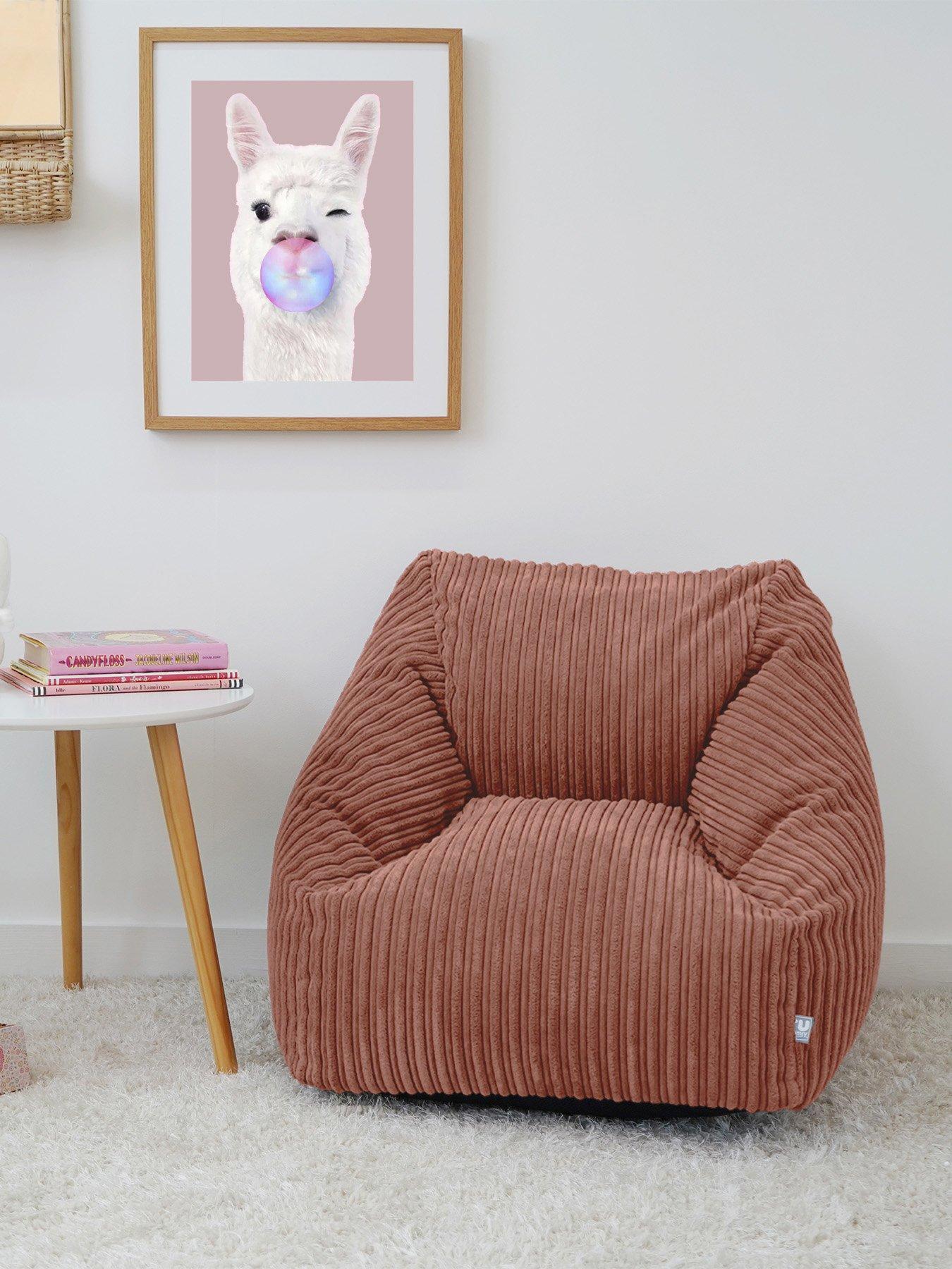 undefined Jumbo Cord Big Kids Snuggle Chair - Slate Grey