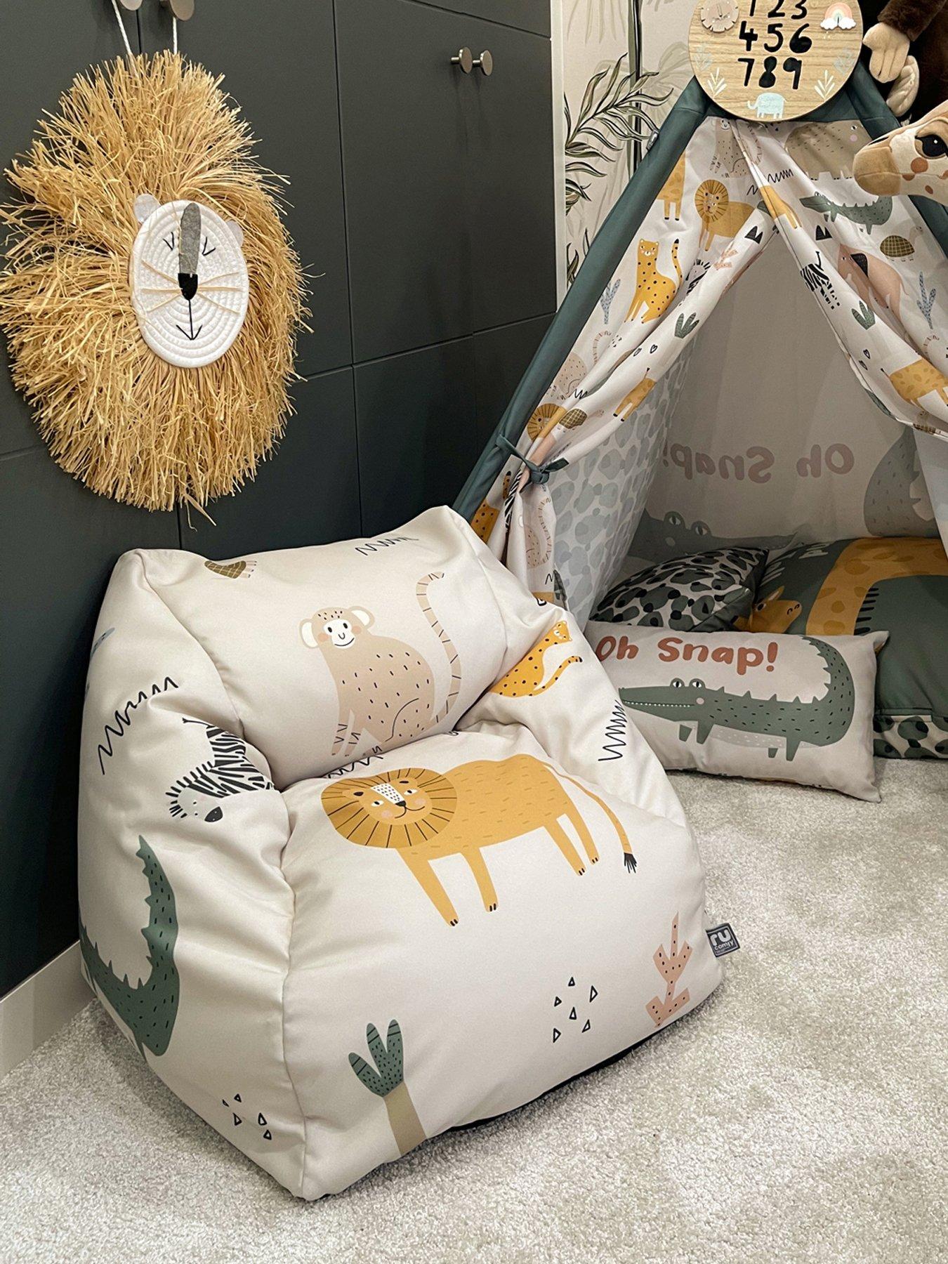 Image 1 of 7 of rucomfy Snuggle Chair Children's Beanbag - Safari Friends