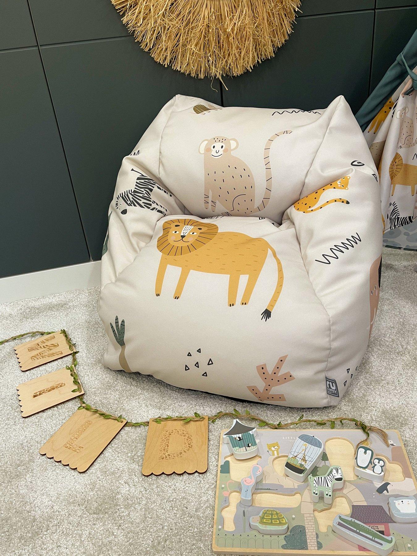 Image 4 of 7 of rucomfy Snuggle Chair Children's Beanbag - Safari Friends
