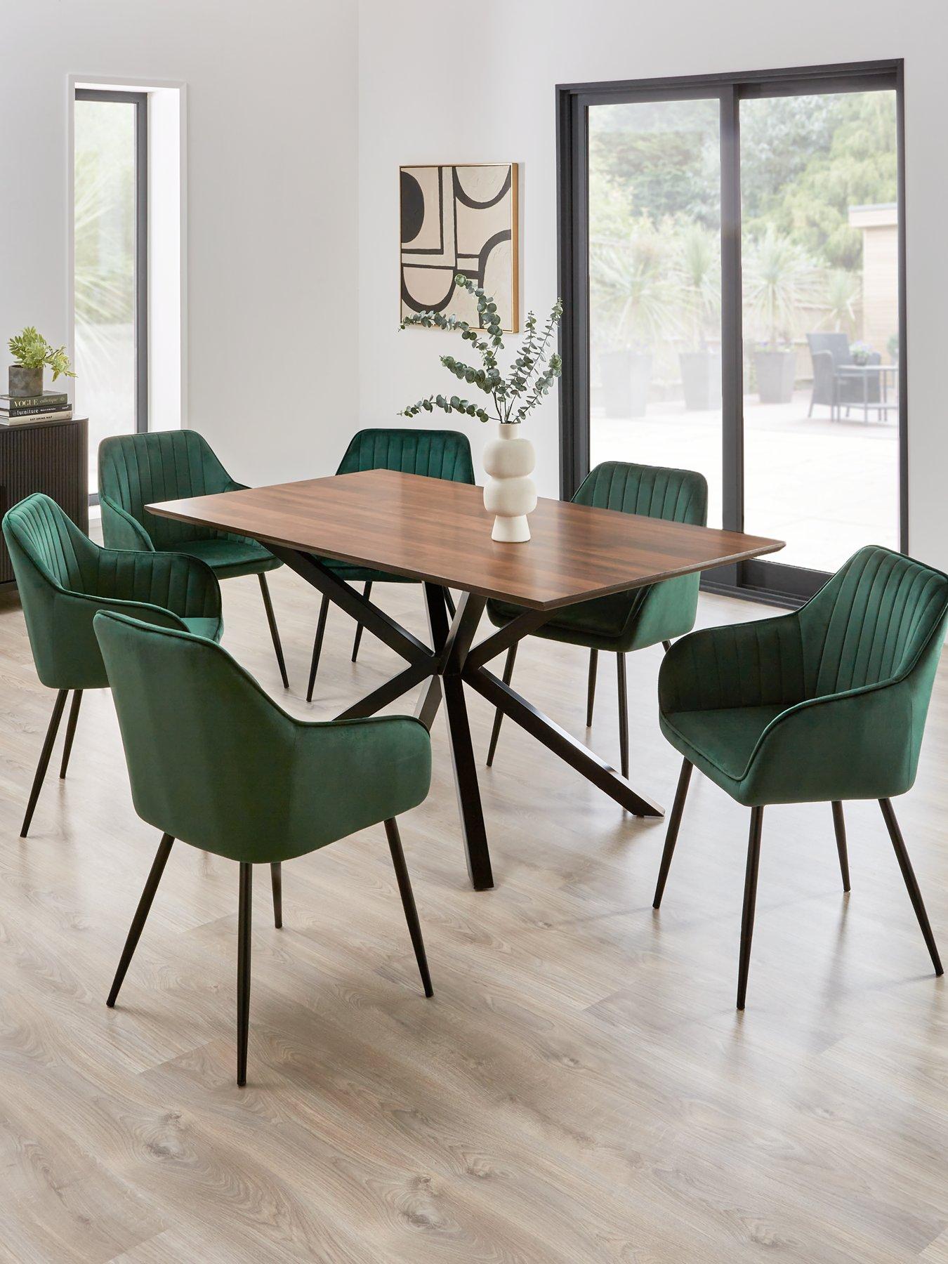 very-home-chopstick-160-cm-wood-top-dining-table-6-alishanbspchairs-browngreenfront