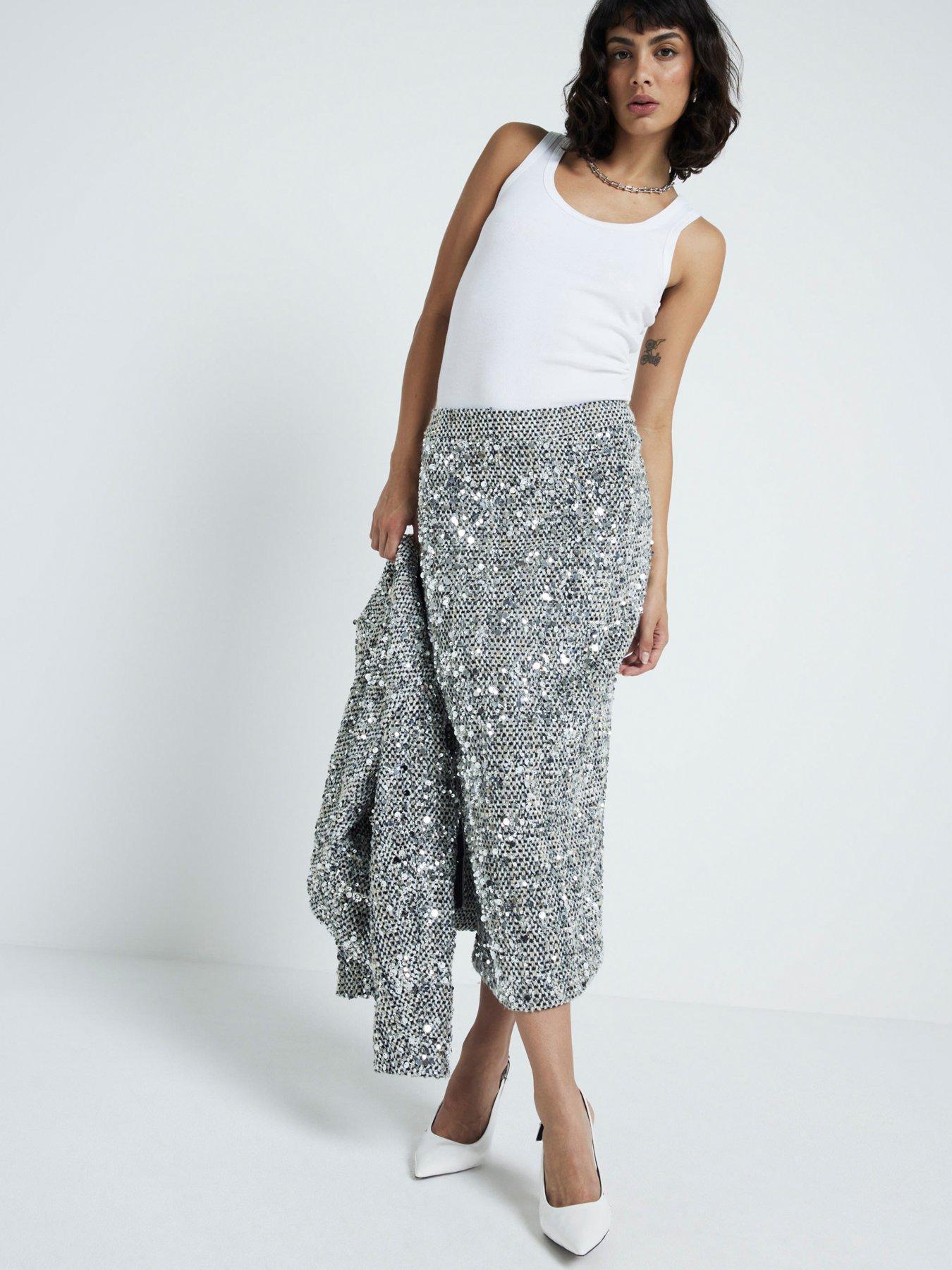 river-island-boucle-sparkle-pencil-skirt-silver