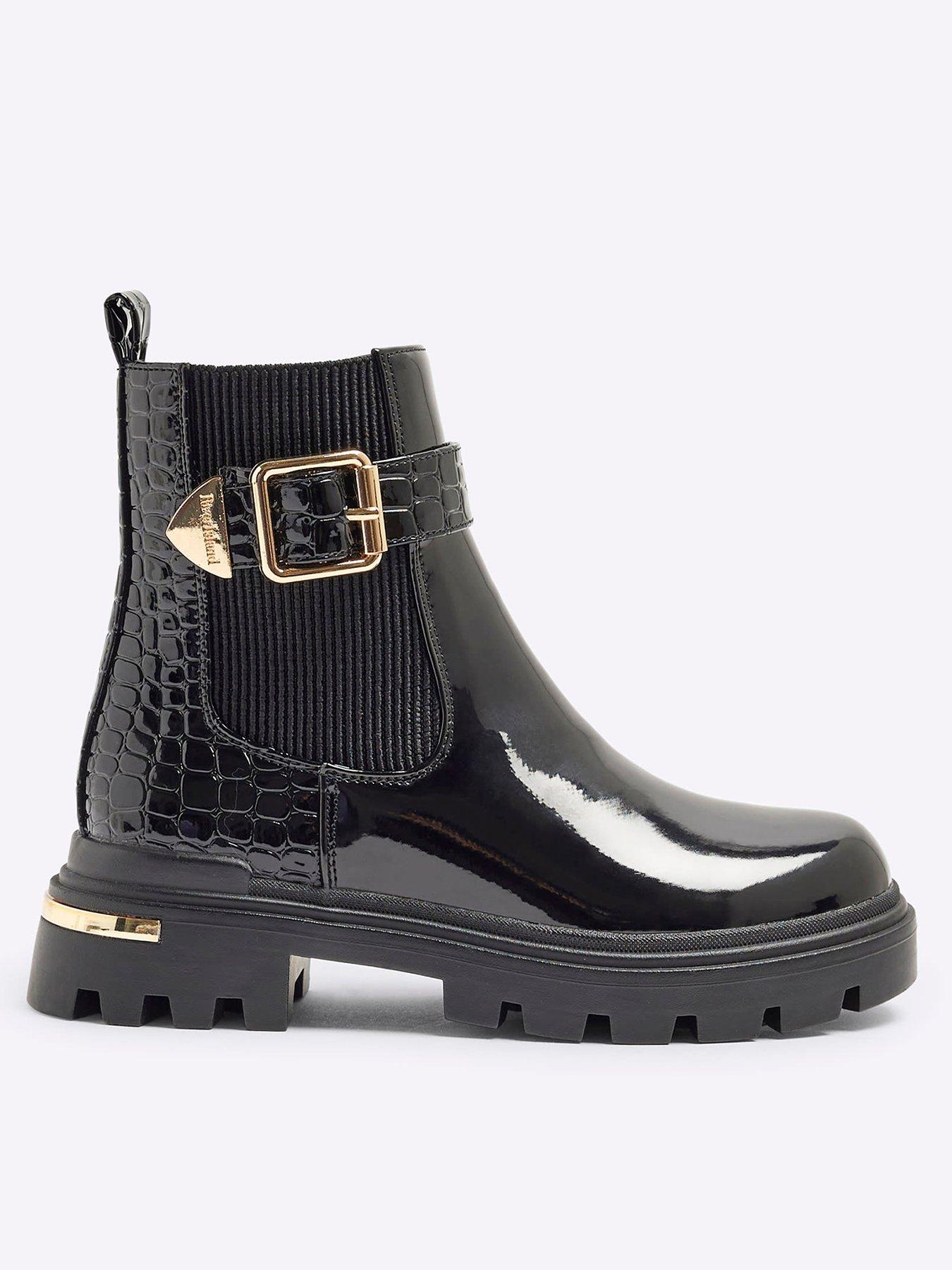 river-island-girls-patent-croc-buckle-chelsea-boots-black