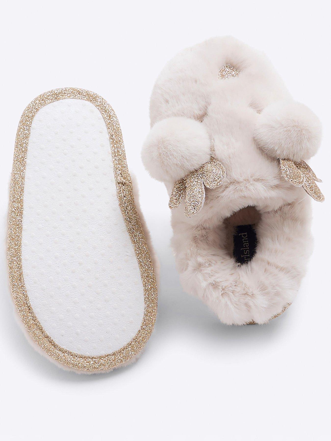 River Island Mini Faux Fur Reindeer Slipper Cream Very Ireland