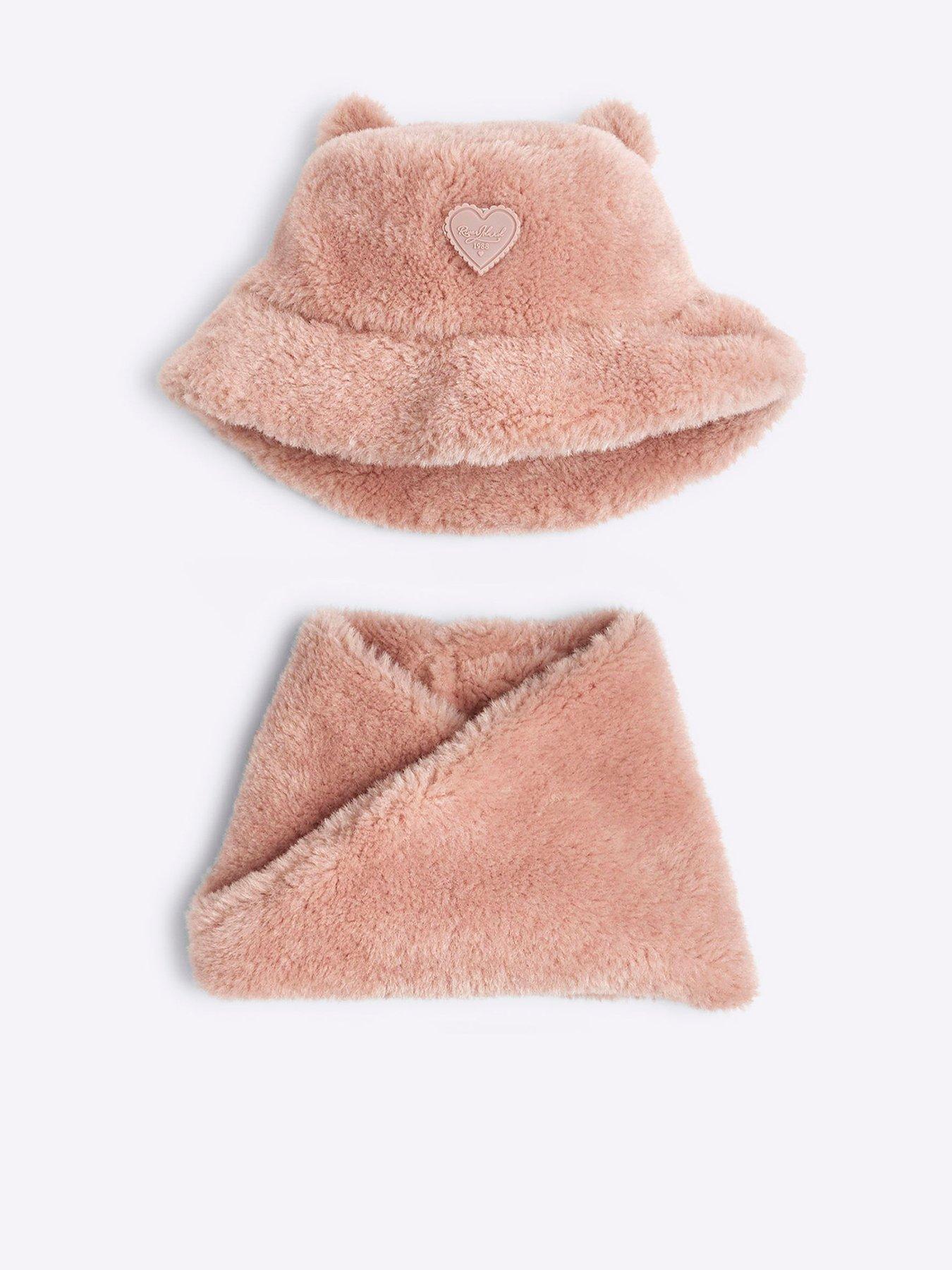 river-island-mini-mini-girl-bucket-hat-and-snood-set-pink