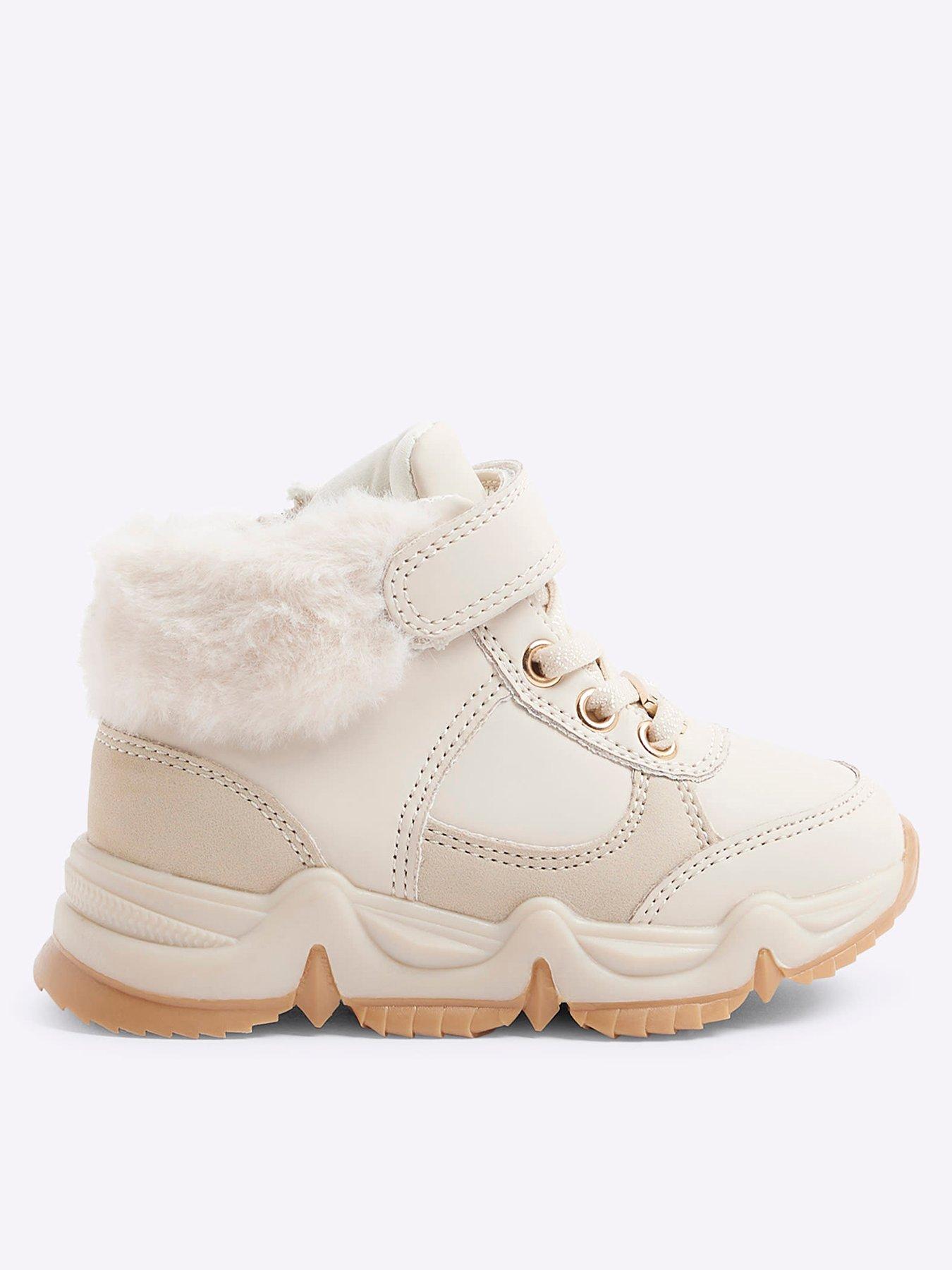 river-island-mini-mini-girl-faux-fur-cuff-trainers-cream