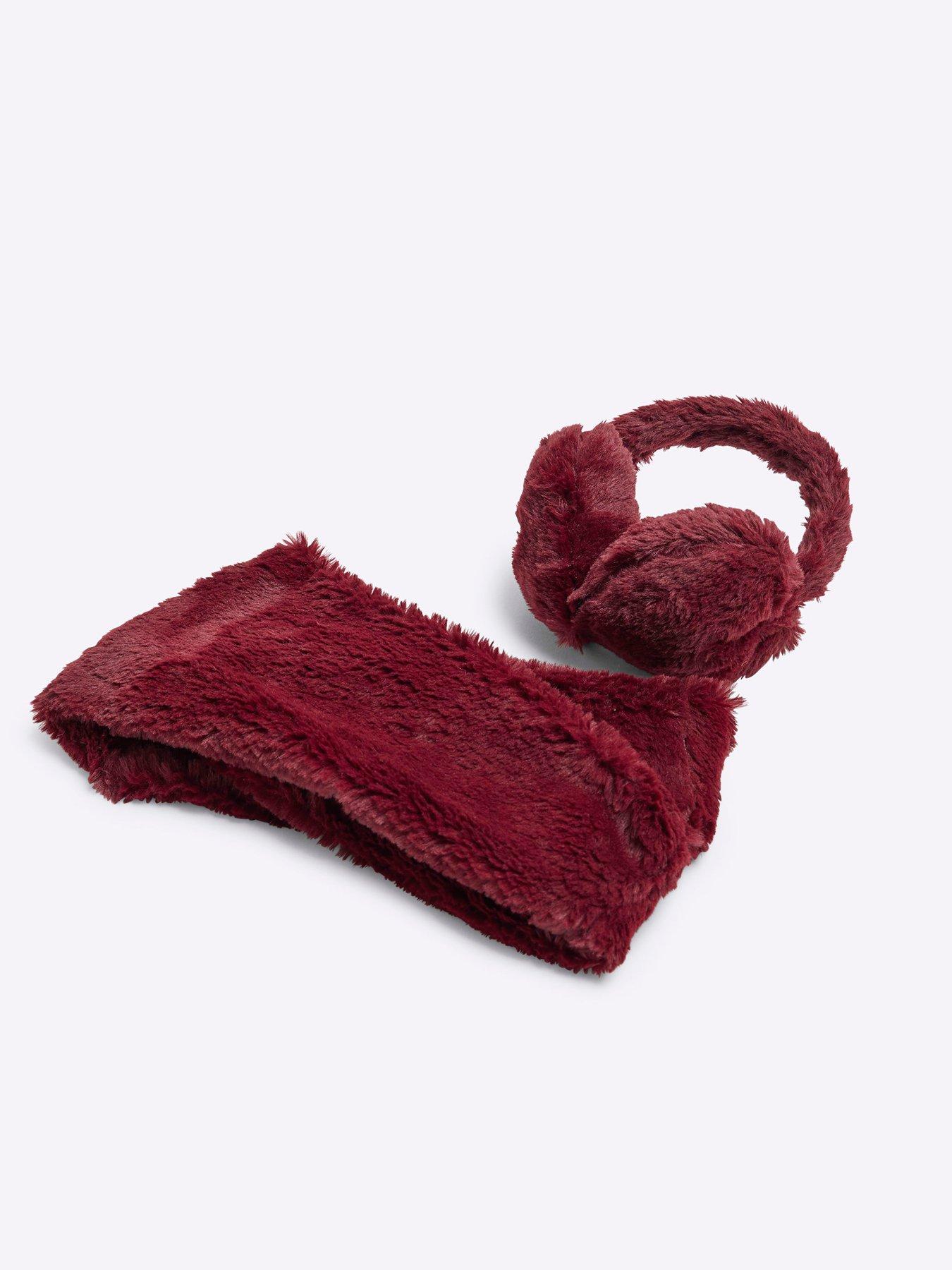 river-island-older-girl-faux-fur-ear-muff-hat-and-snood-set-redback