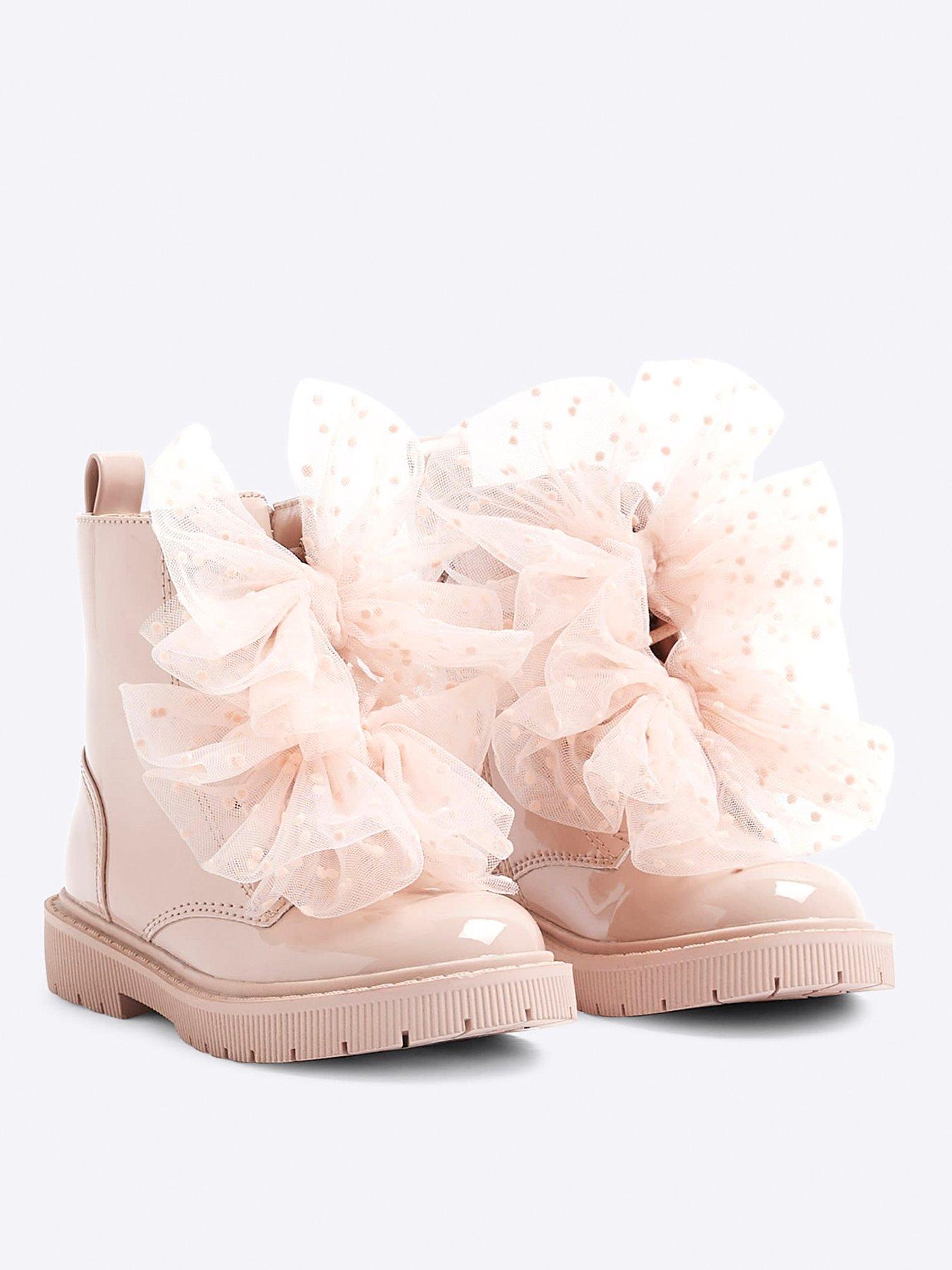 river-island-mini-mini-girl-patent-organza-lace-up-boots-pinkstillFront