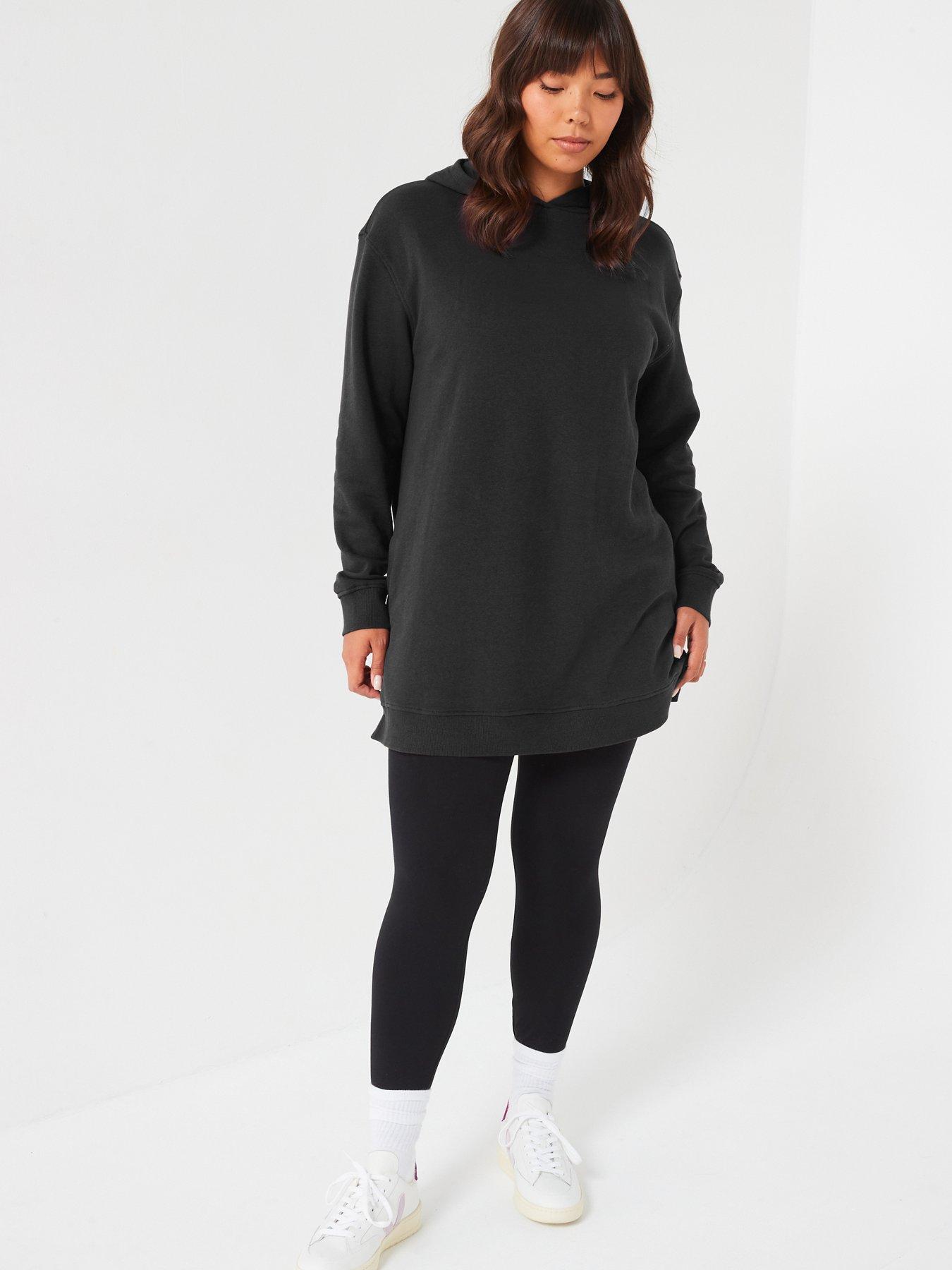 Image 1 of 6 of The Very Collection Side Split Longline Hoodie - Black