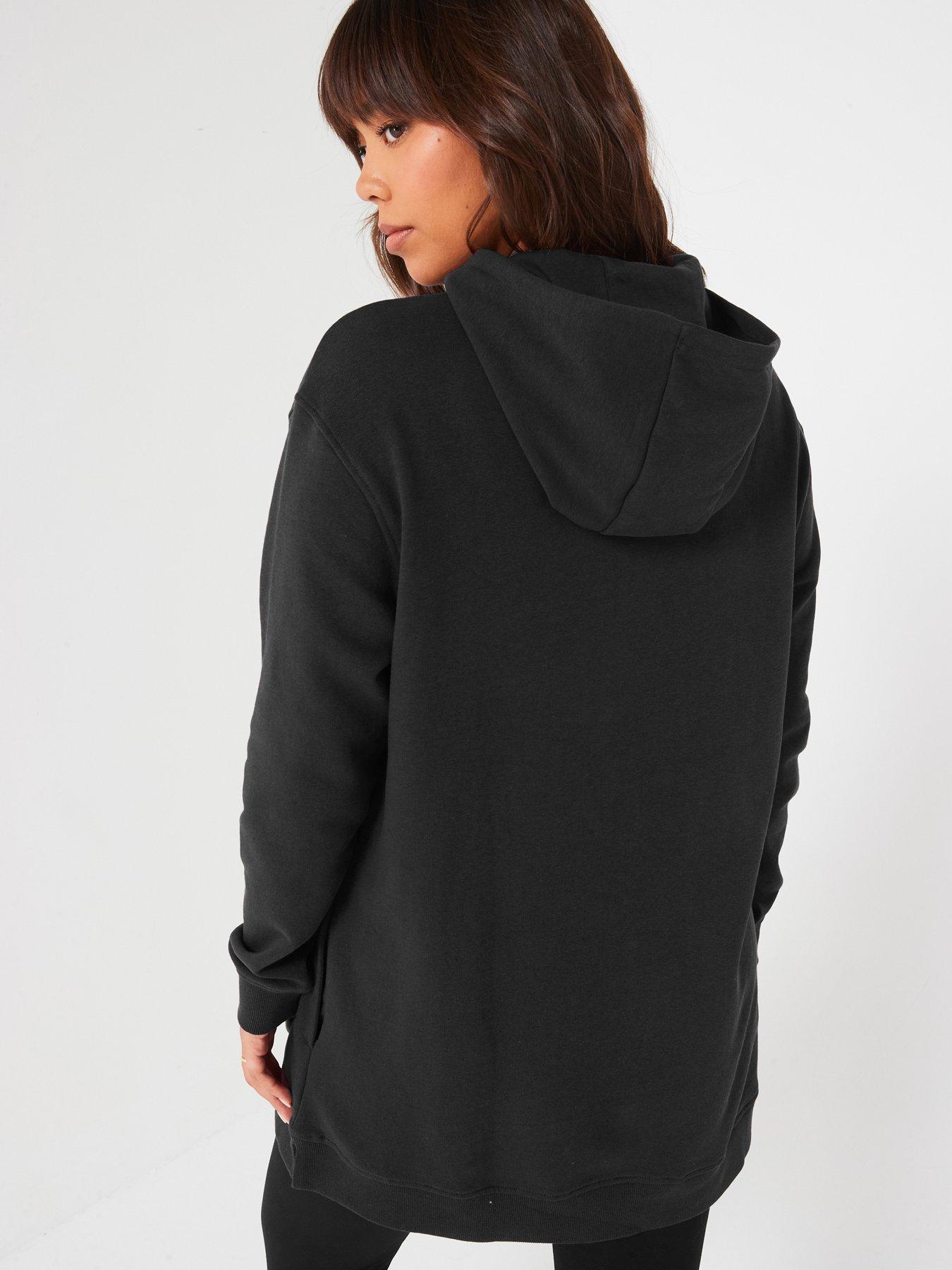 Image 2 of 6 of The Very Collection Side Split Longline Hoodie - Black