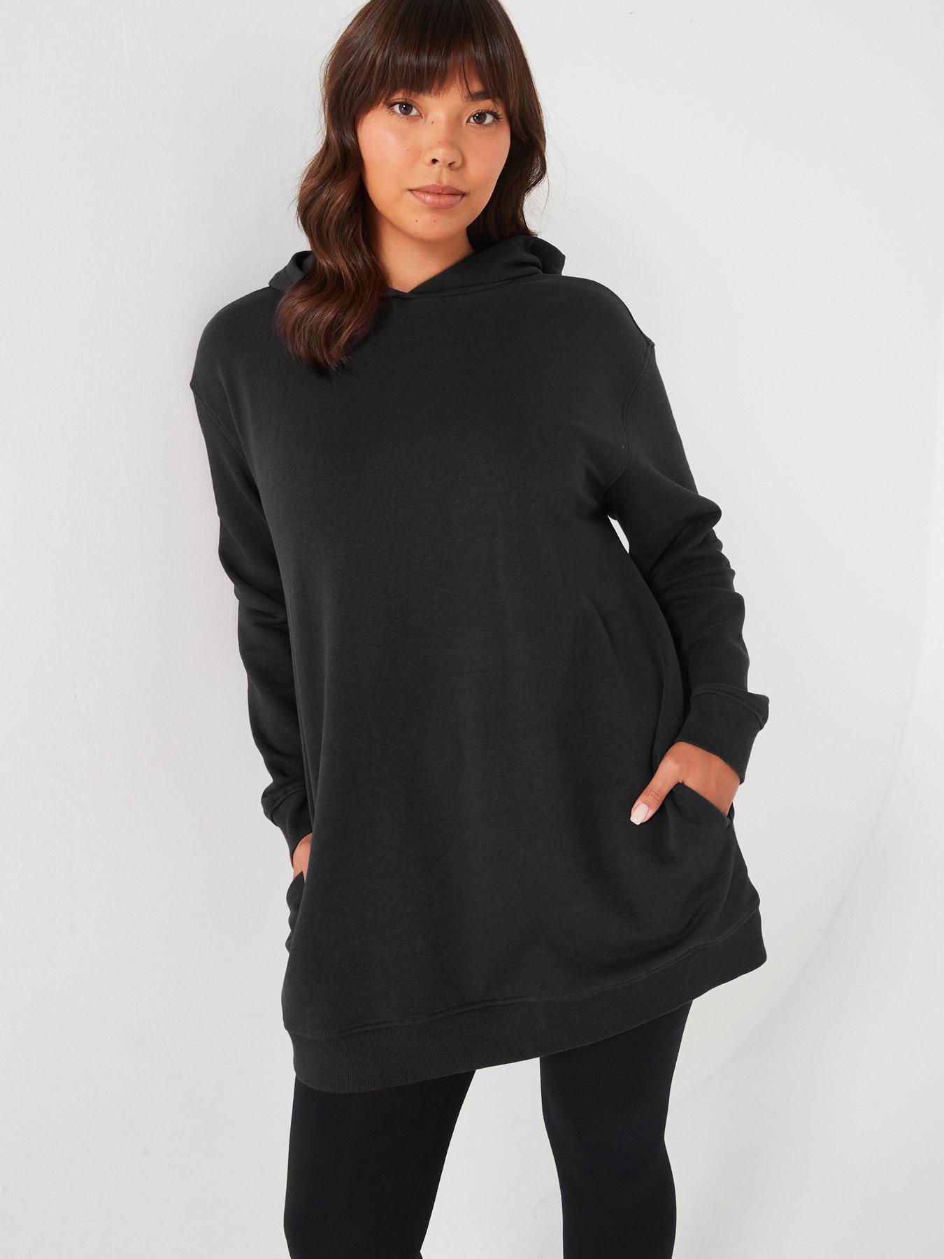 Image 6 of 6 of The Very Collection Side Split Longline Hoodie - Black