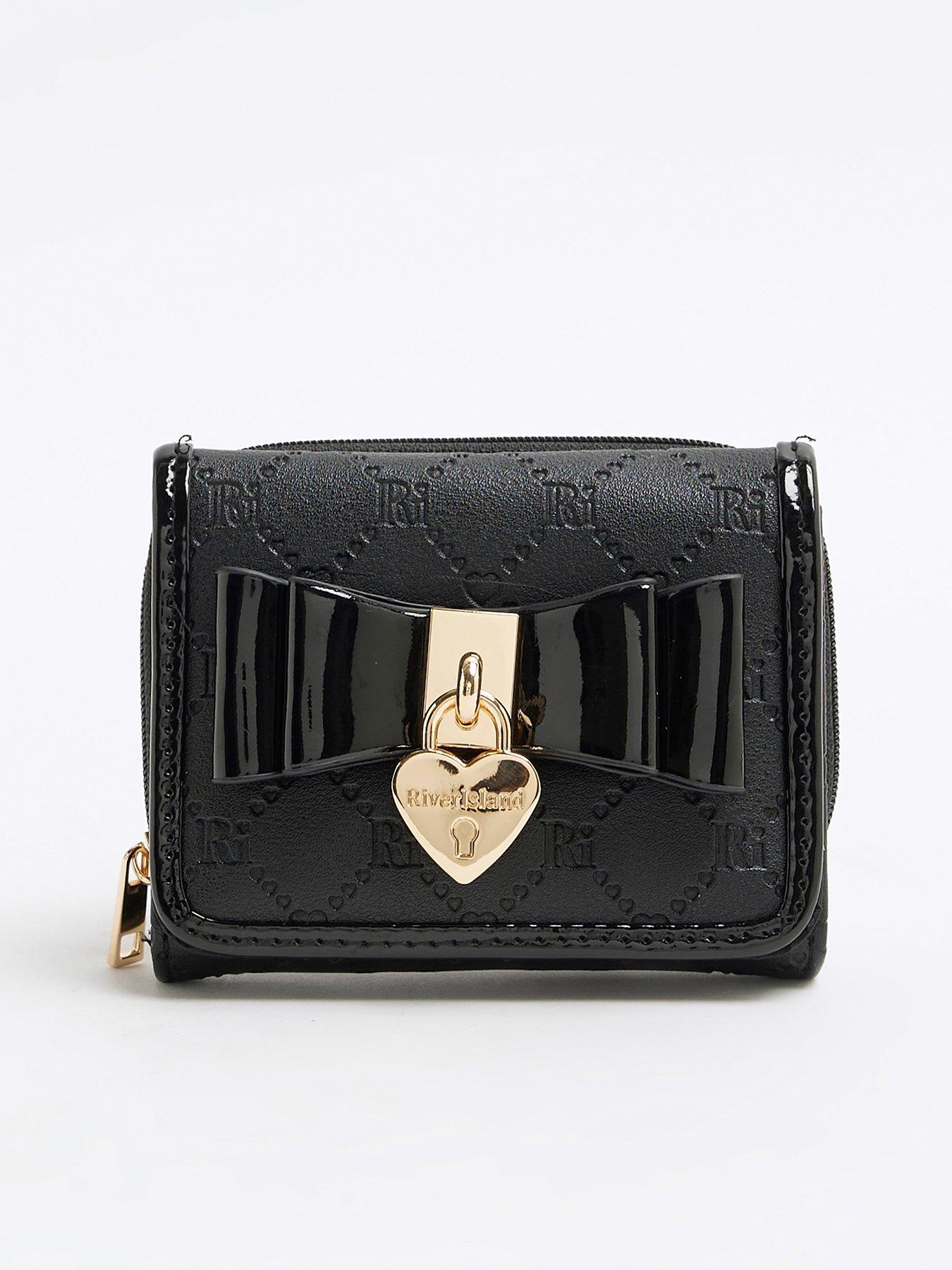 river-island-older-girl-bow-padlock-purse-blackfront