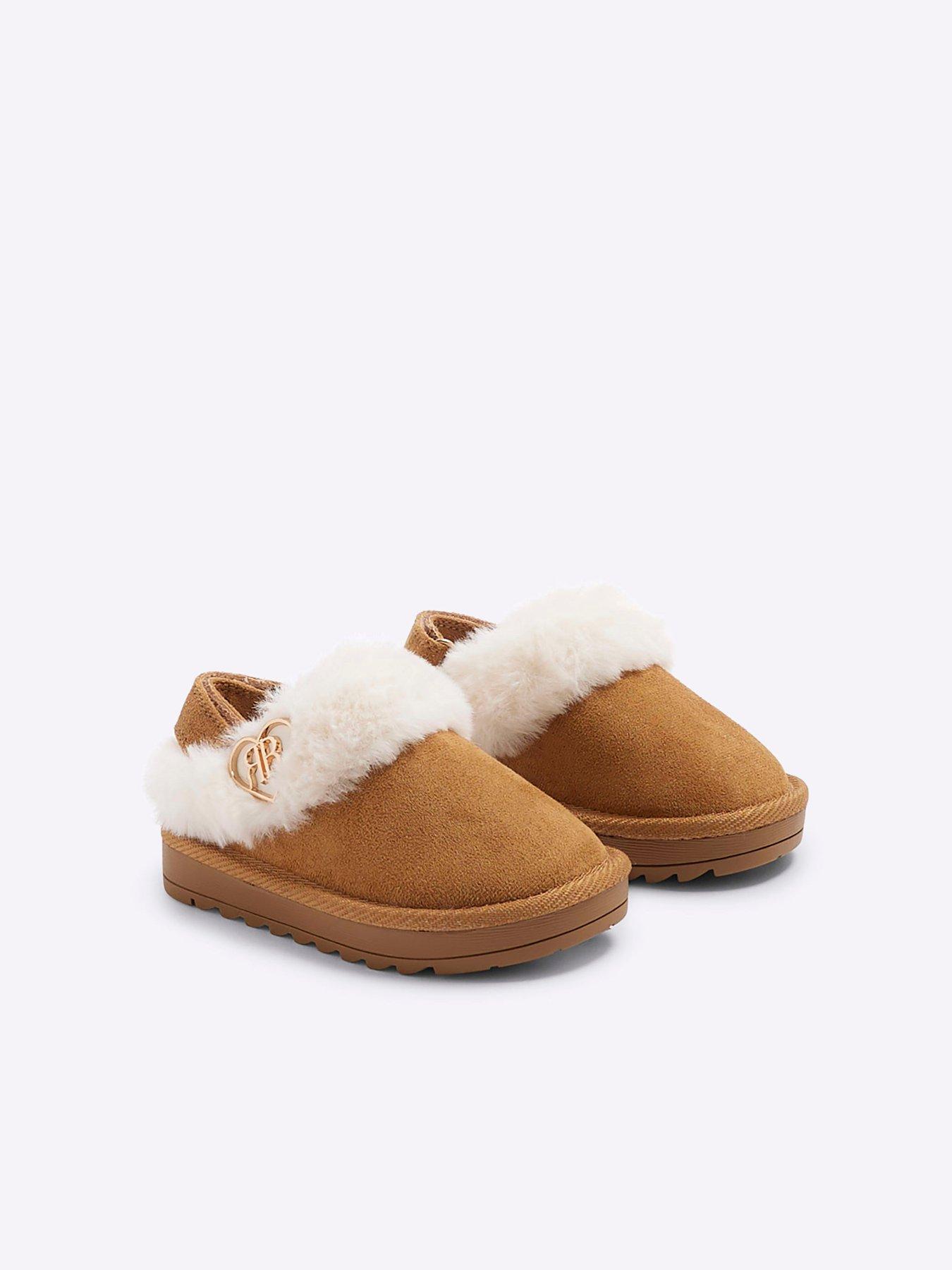 river-island-mini-girls-faux-fur-closed-toe-slippers-brownstillFront