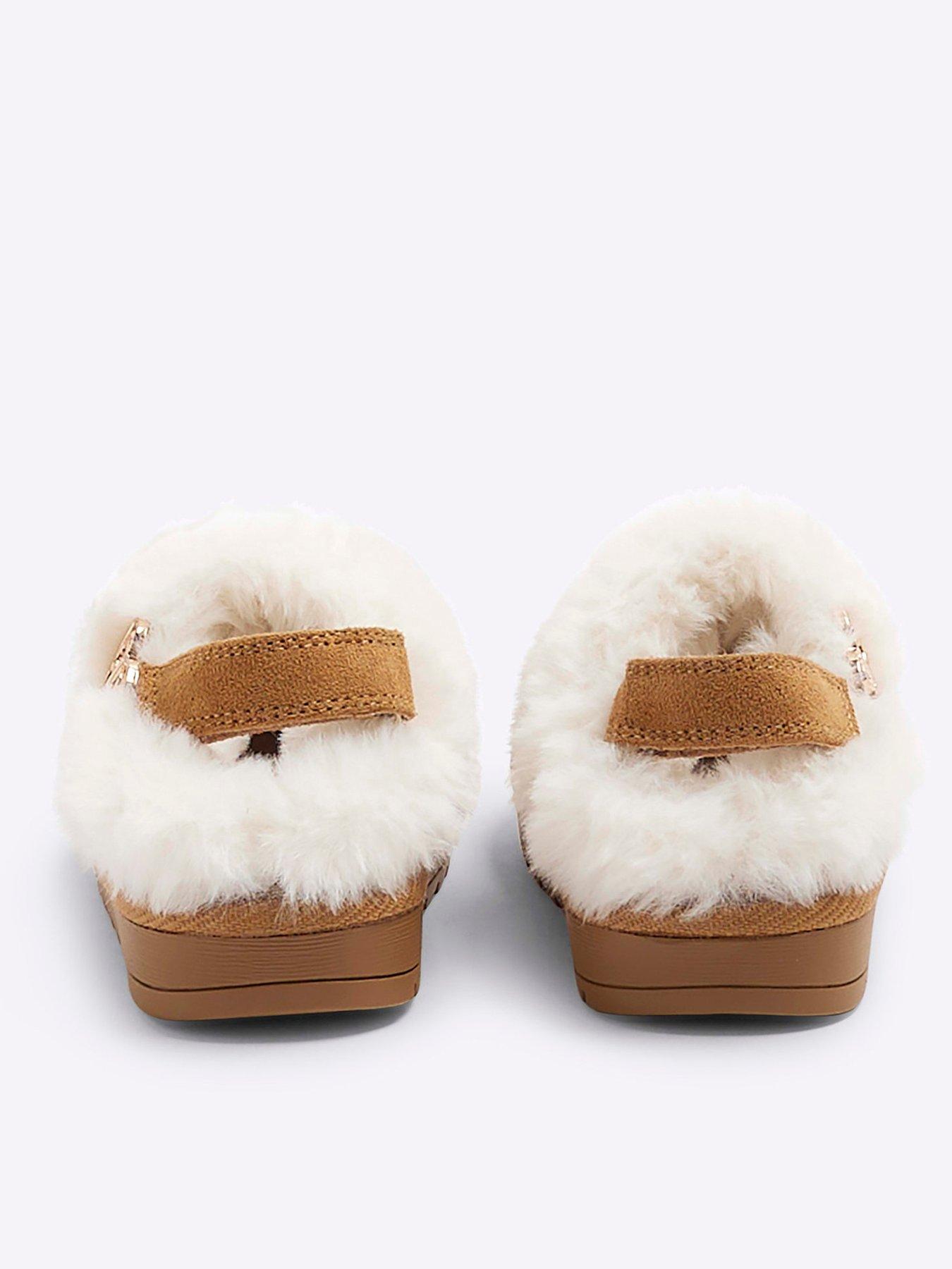 river-island-mini-girls-faux-fur-closed-toe-slippers-brownback