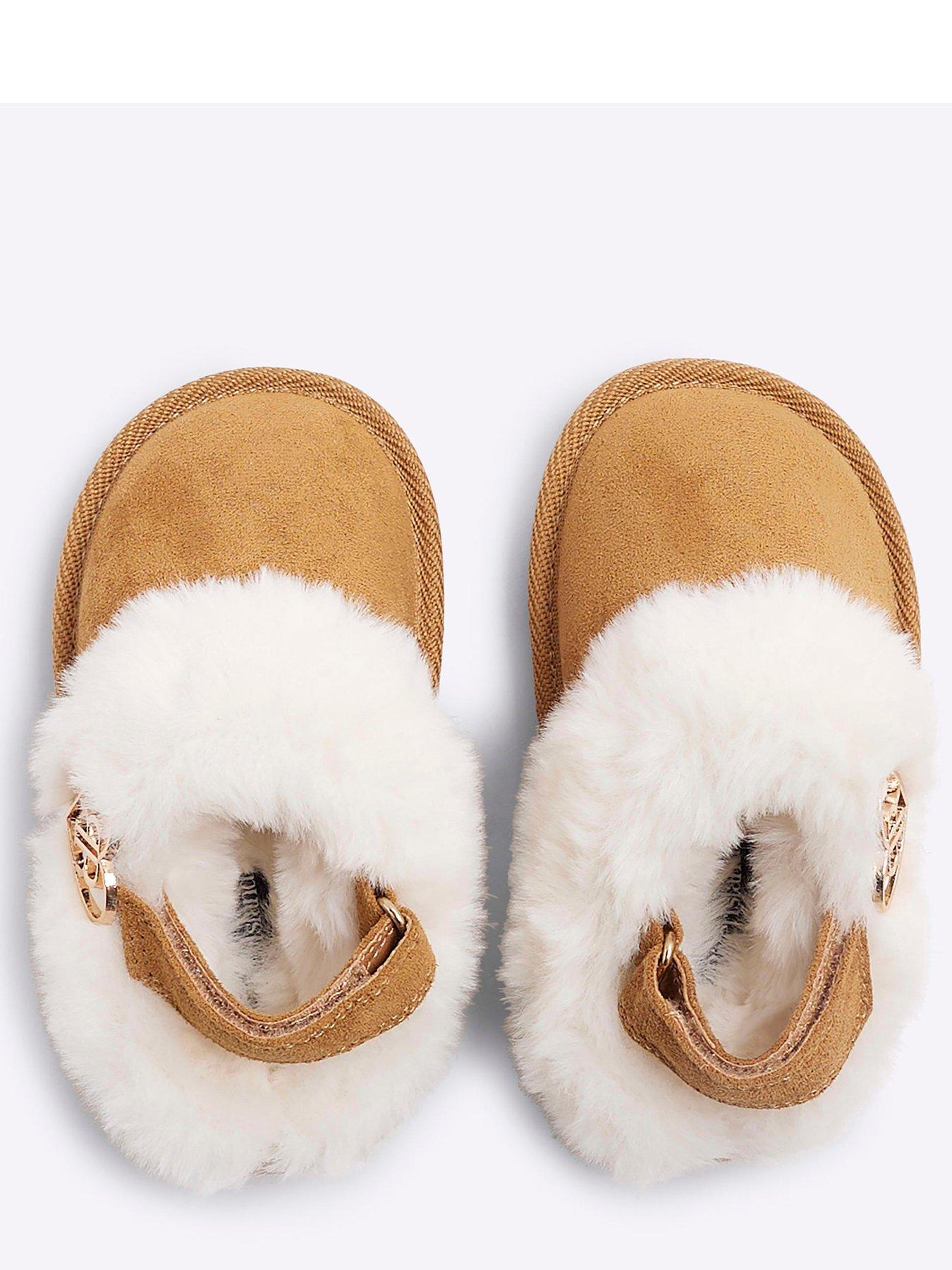 river-island-mini-girls-faux-fur-closed-toe-slippers-browndetail