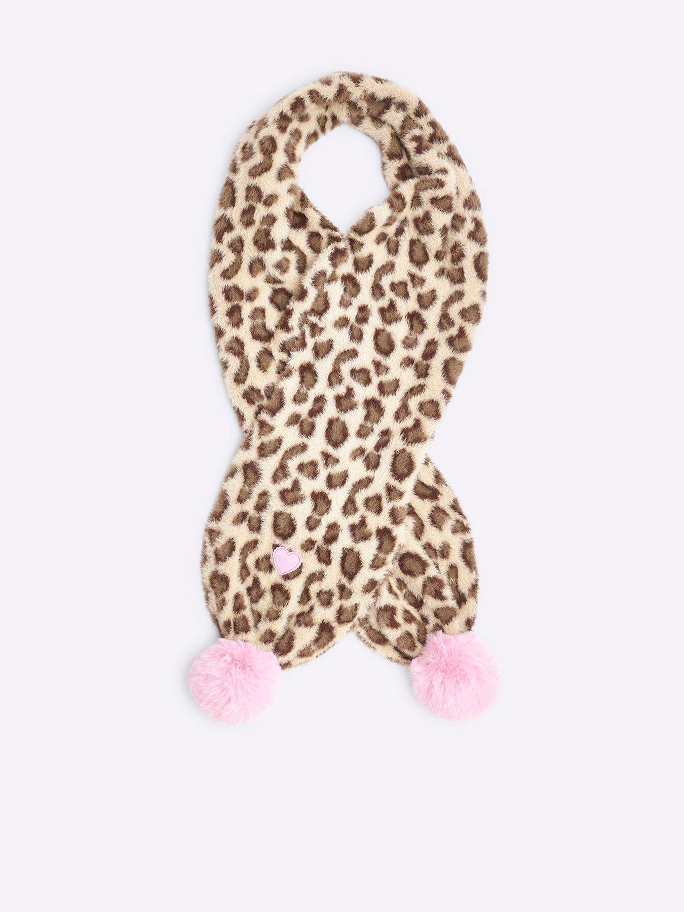 river-island-older-girl-leopard-print-pom-pom-scarf-beige