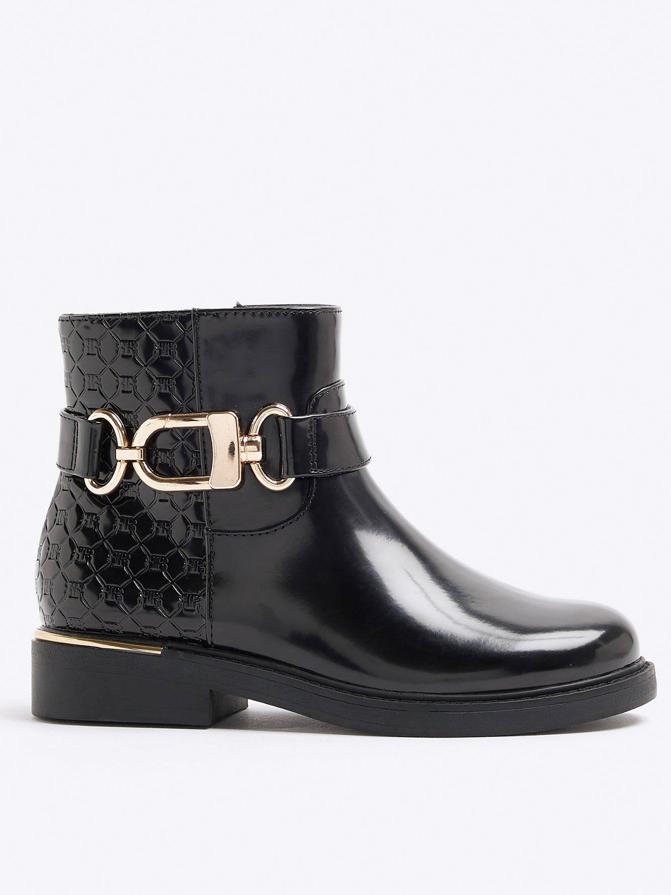 river-island-older-girl-faux-leather-buckle-riding-boots-black