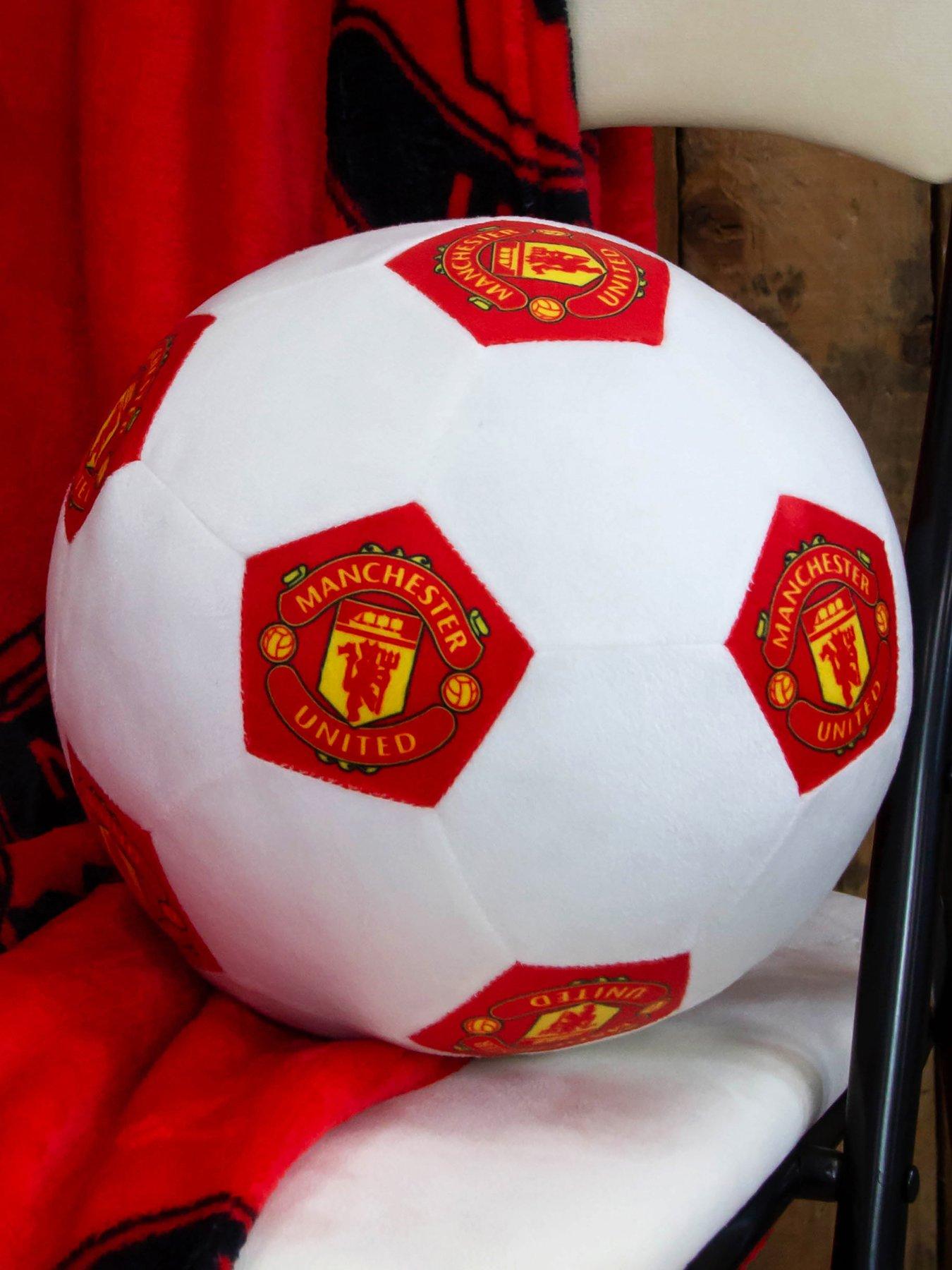 Image 3 of 5 of Manchester United Football Shaped Cushion - White/Red
