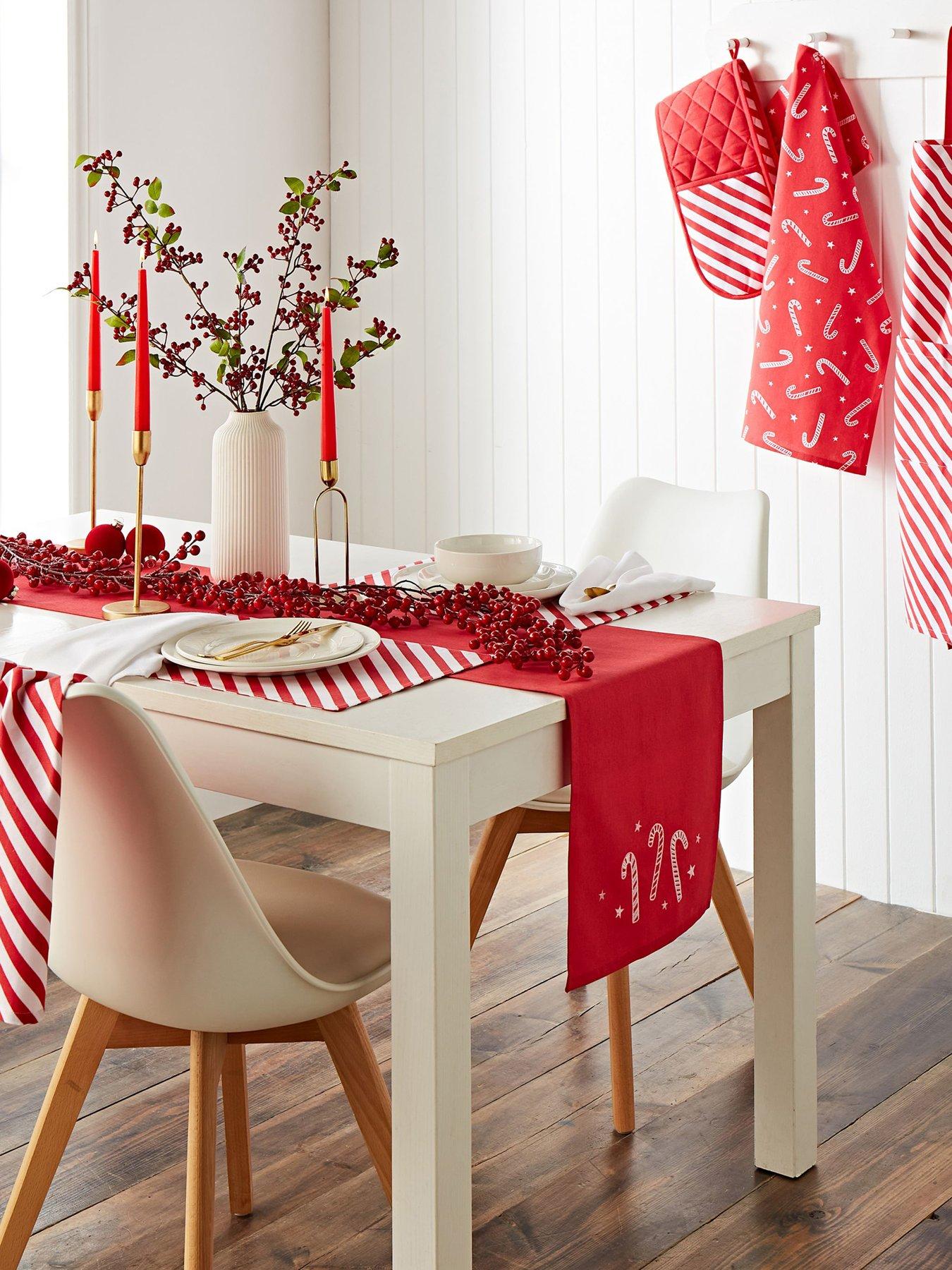 undefined Christmas Candy Cane Table Runner