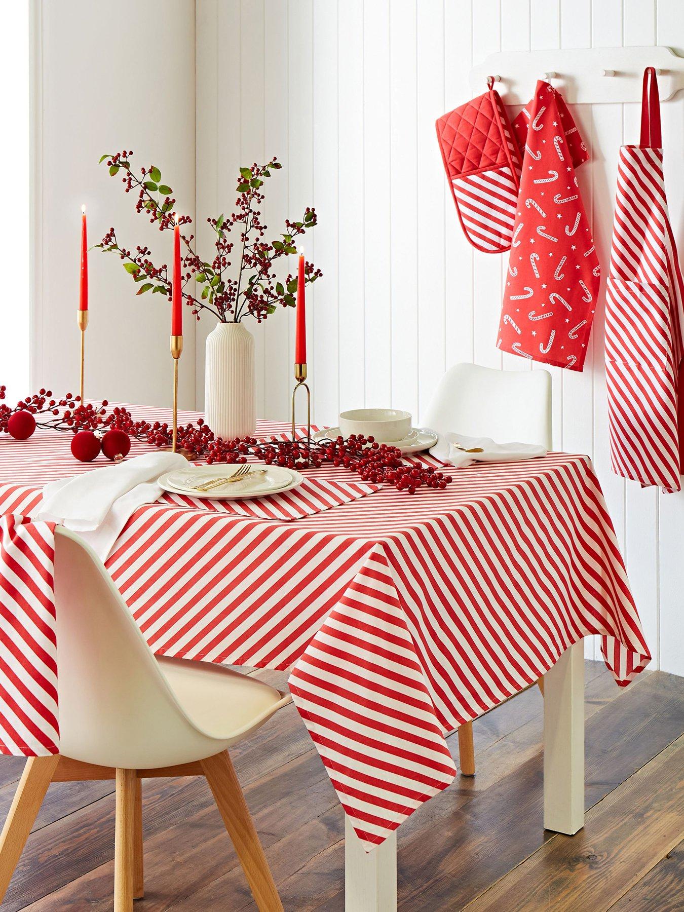 undefined Christmas Candy Cane Small Tablecloth