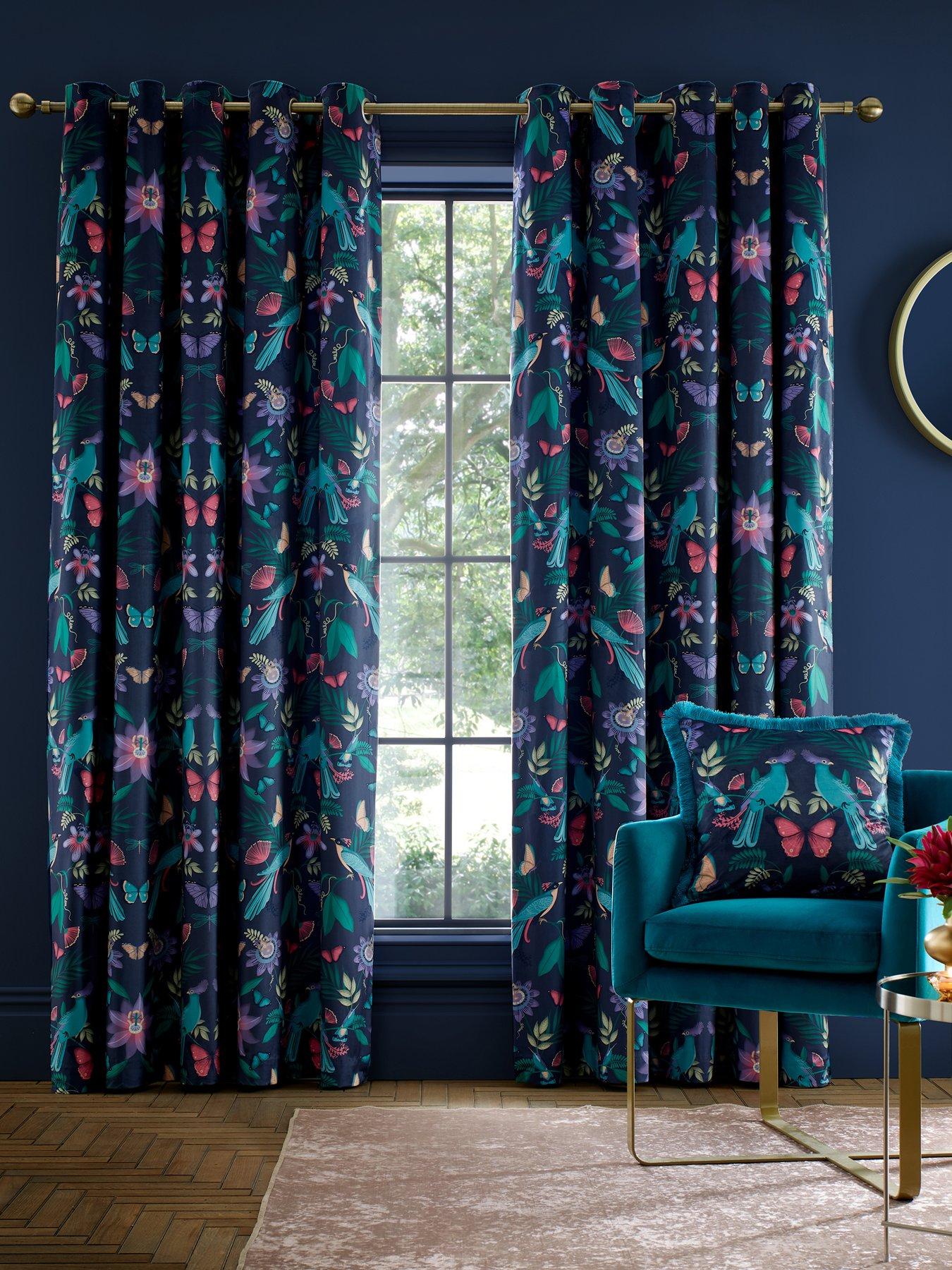 catherine-lansfield-mya-tropical-birds-curtains-90x90cmstillFront