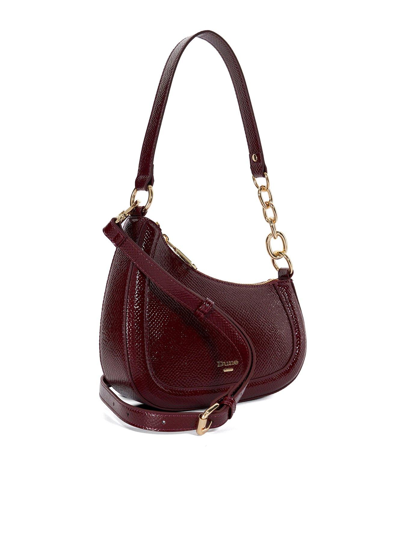 Image 3 of 5 of Dune London Direction Reptile Effect Shoulder Bag - Berry