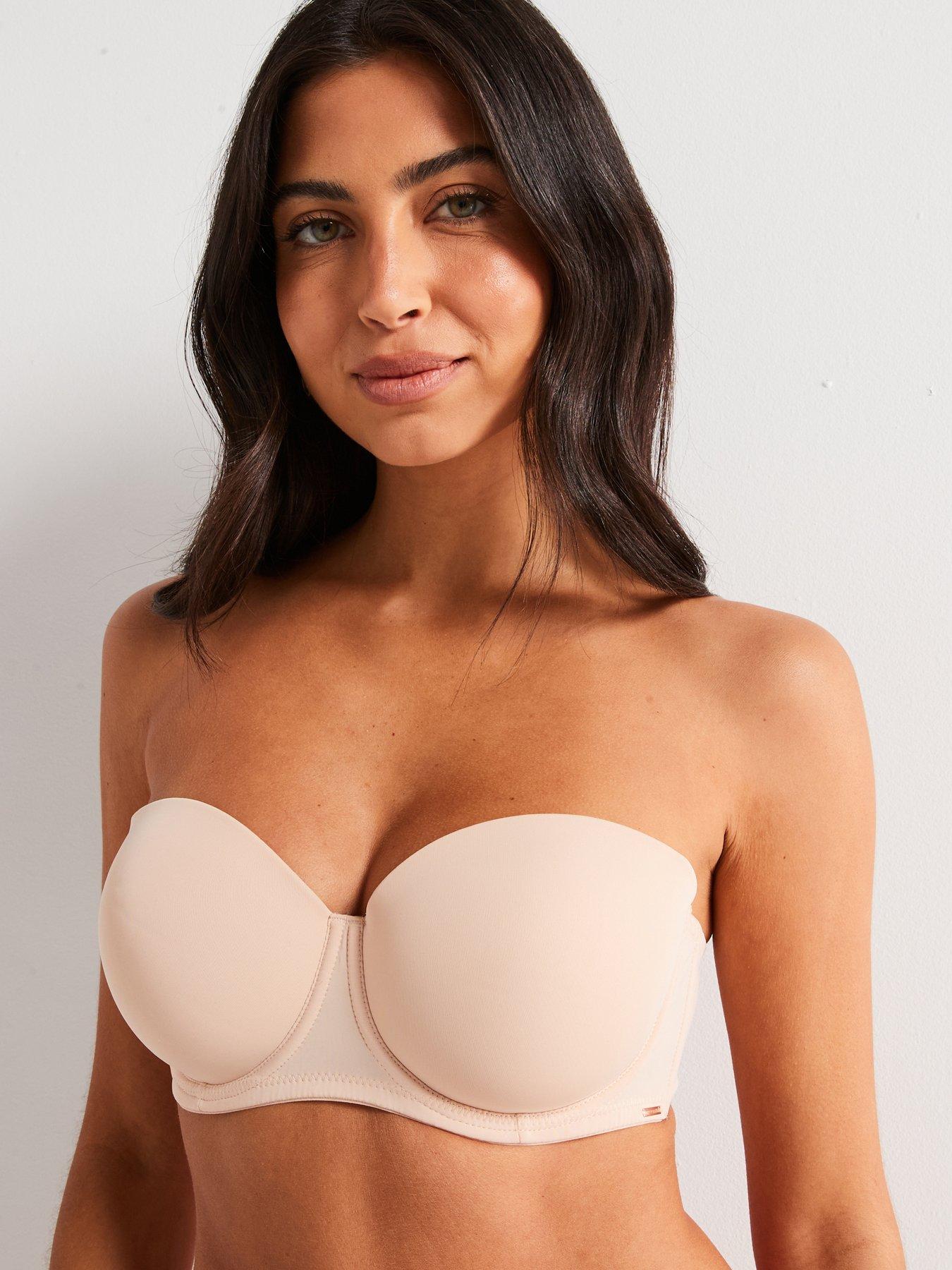 DORINA Michelle Light Padded Strapless Balcony Fuller Bust Bra- Beige