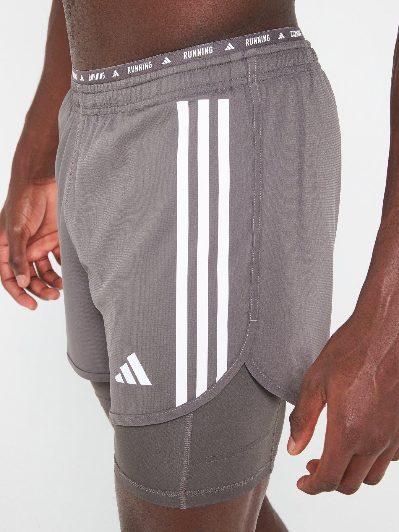 adidas-mens-own-the-run-3-stripes-2-in-1-shorts-greyoutfit