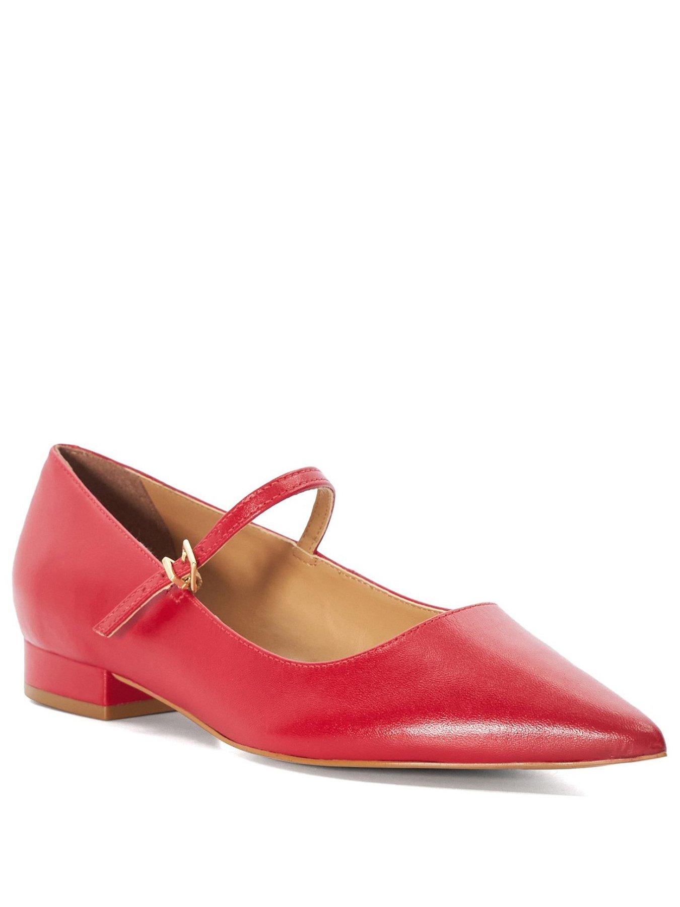 dune-london-hastas-flat-shoe-redstillFront