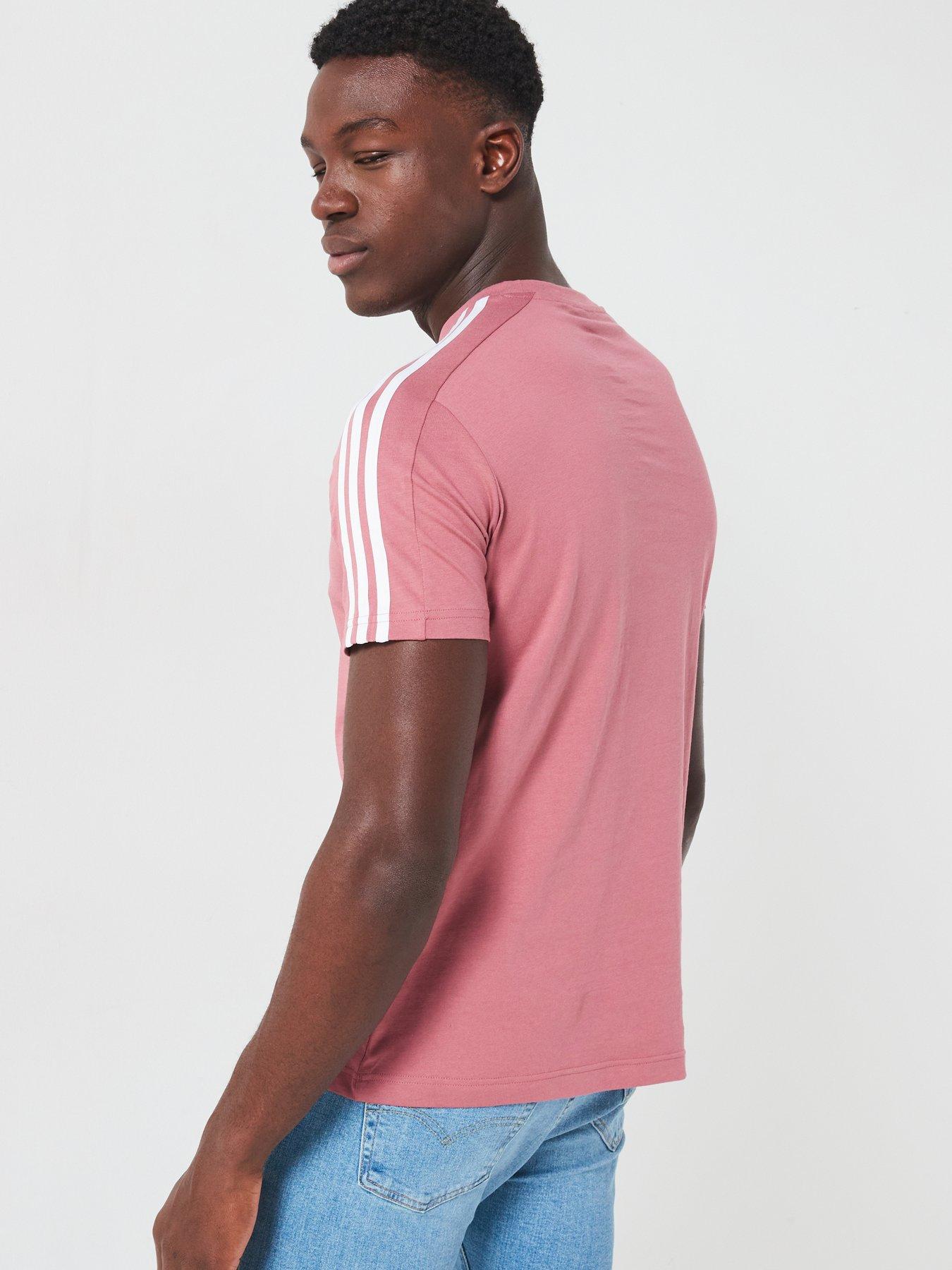 adidas-mens-3-stripe-tee-pinkstillFront