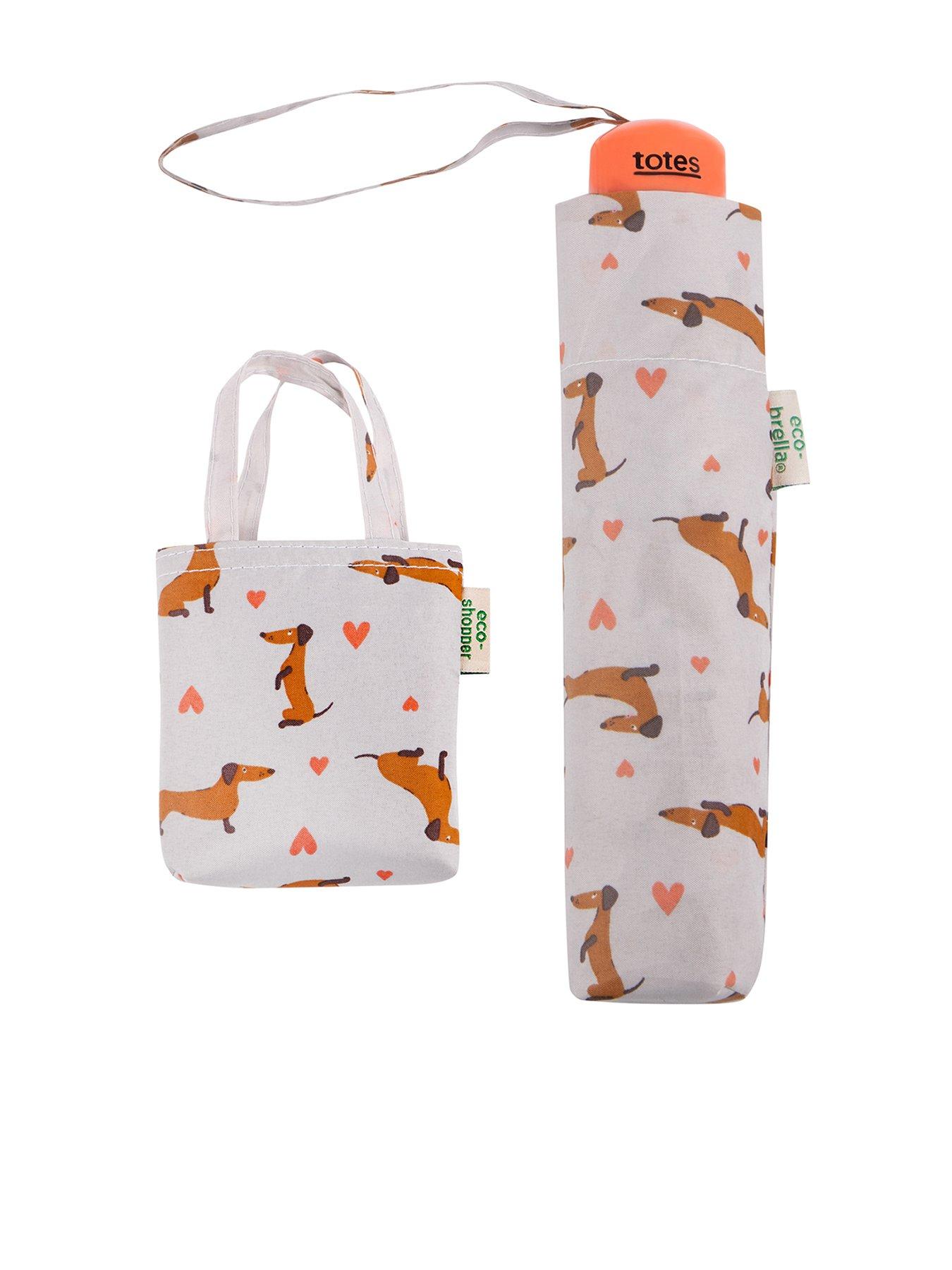 Totes Dachshund Hearts Umbrella And Shopper Bag Gift Set