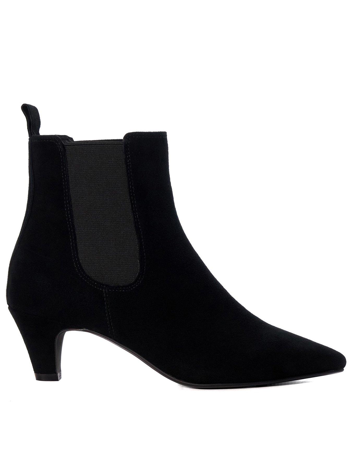 dune-london-obvious-heeled-ankle-suede-boot-blackfront