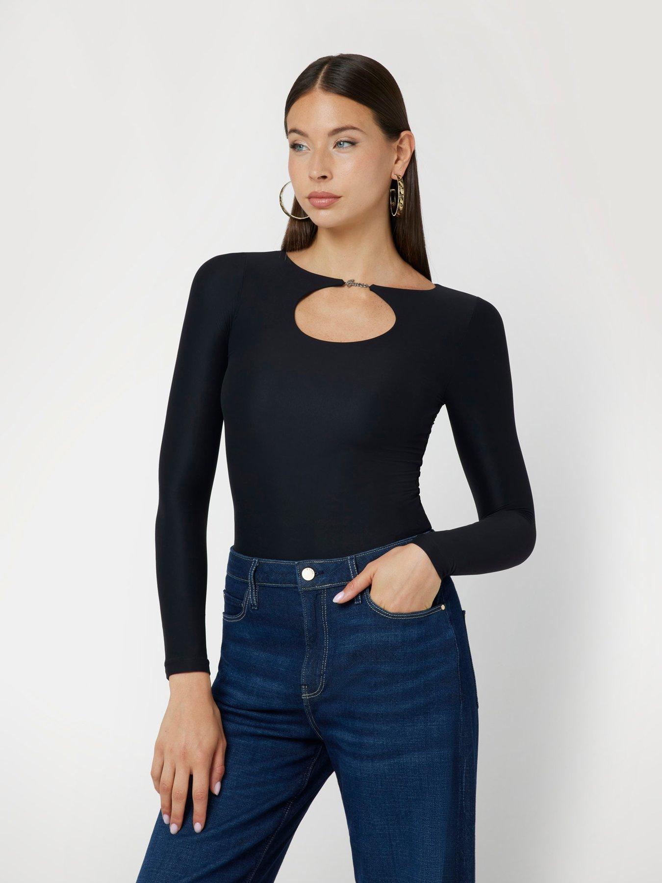 guess-long-sleeve-amira-logo-placket-top-black