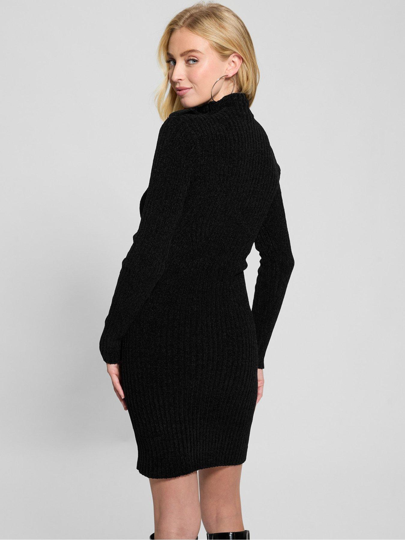 guess-keily-long-sleeve-mock-neck-dress-sweater-blackstillFront