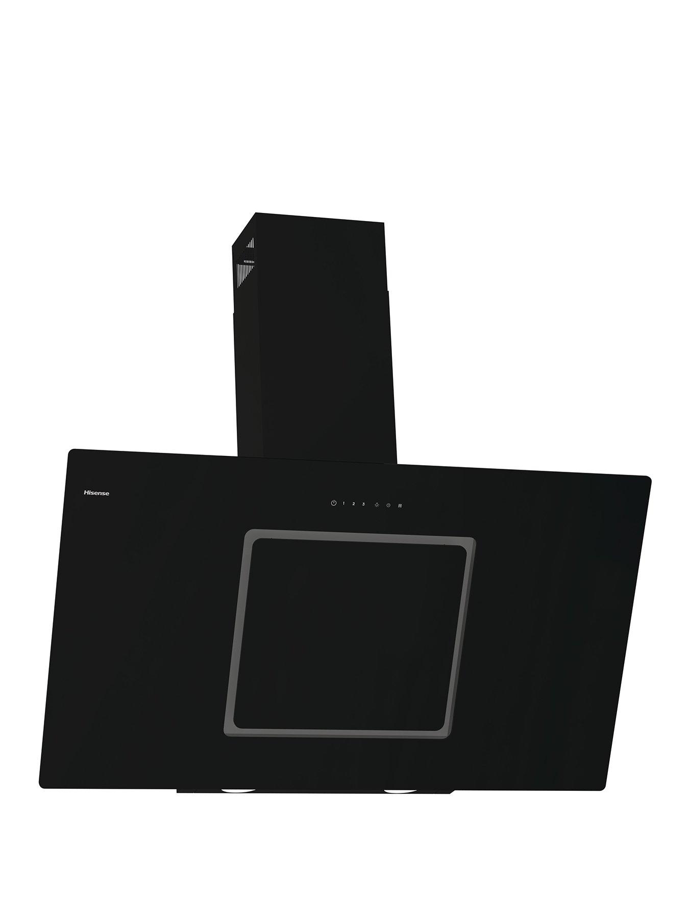 Hisense Hisense CH10IN14BBUK 100cm Black Glass Angled Cooker Hood - Jet Black