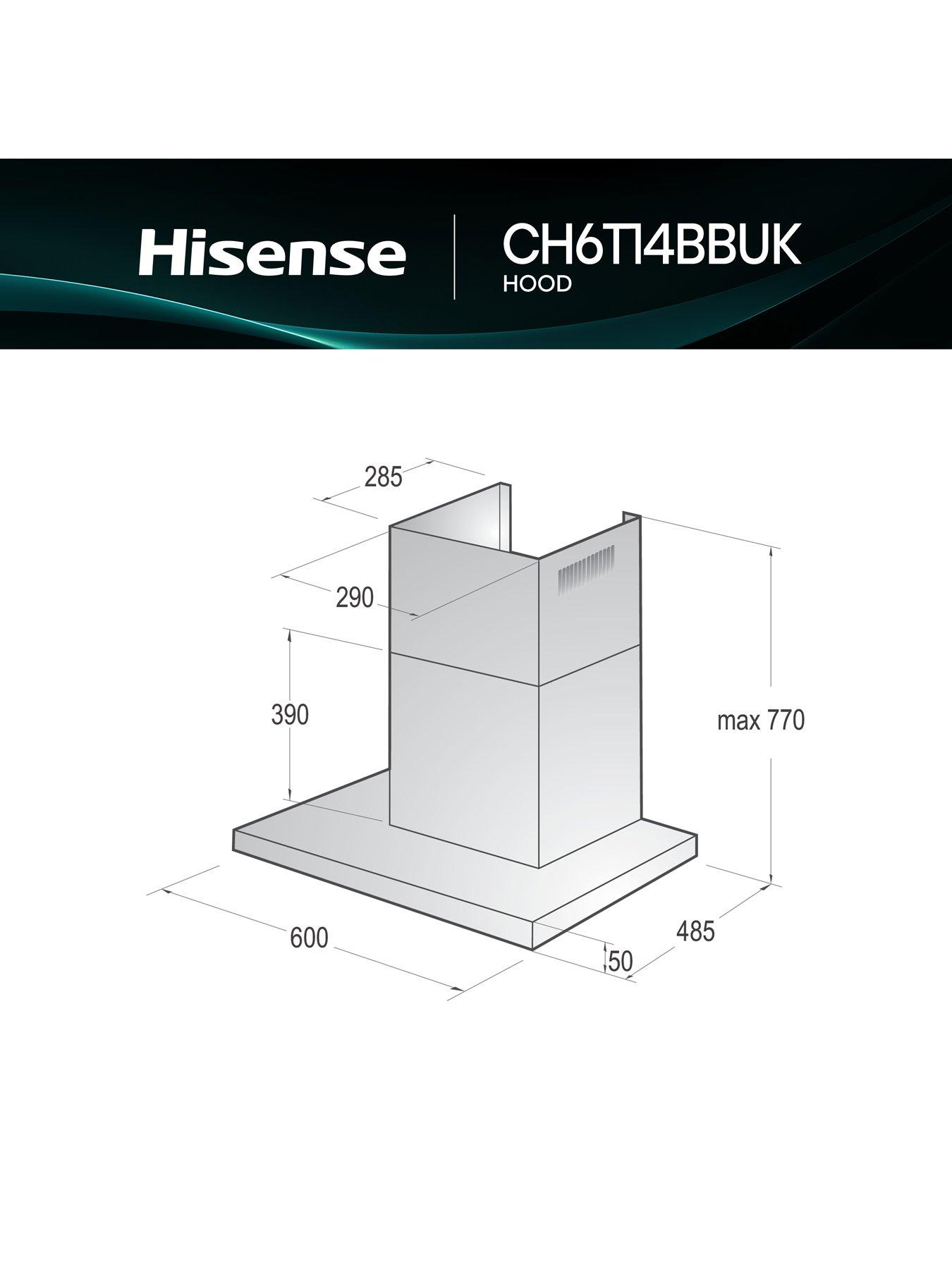 Image 5 of 7 of Hisense Hisense CH6T14BBUK 60cm T-Shape Cooker Hood - Black