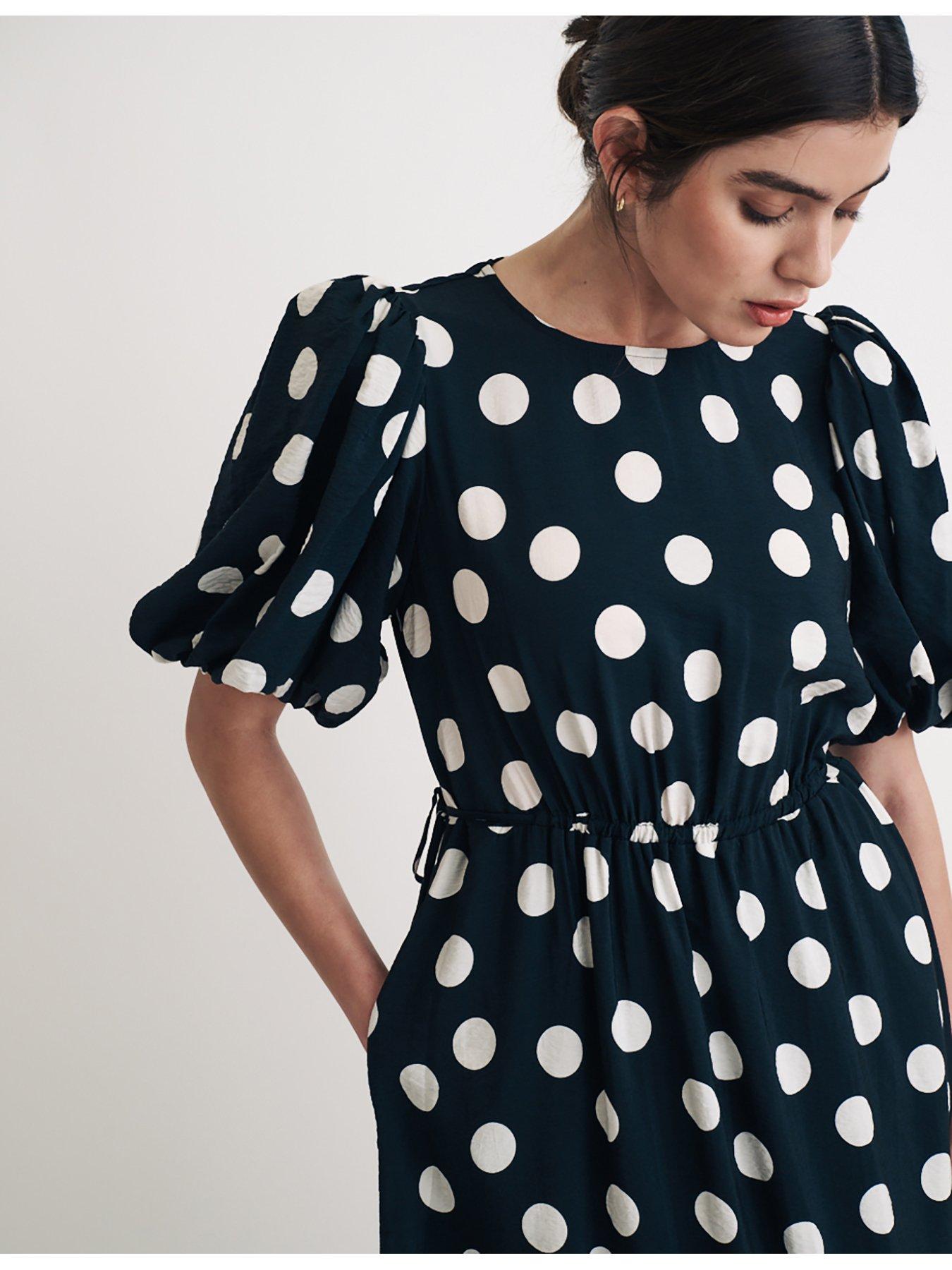 nobodys-child-puff-sleeve-polka-dot-midi-dress-blackback