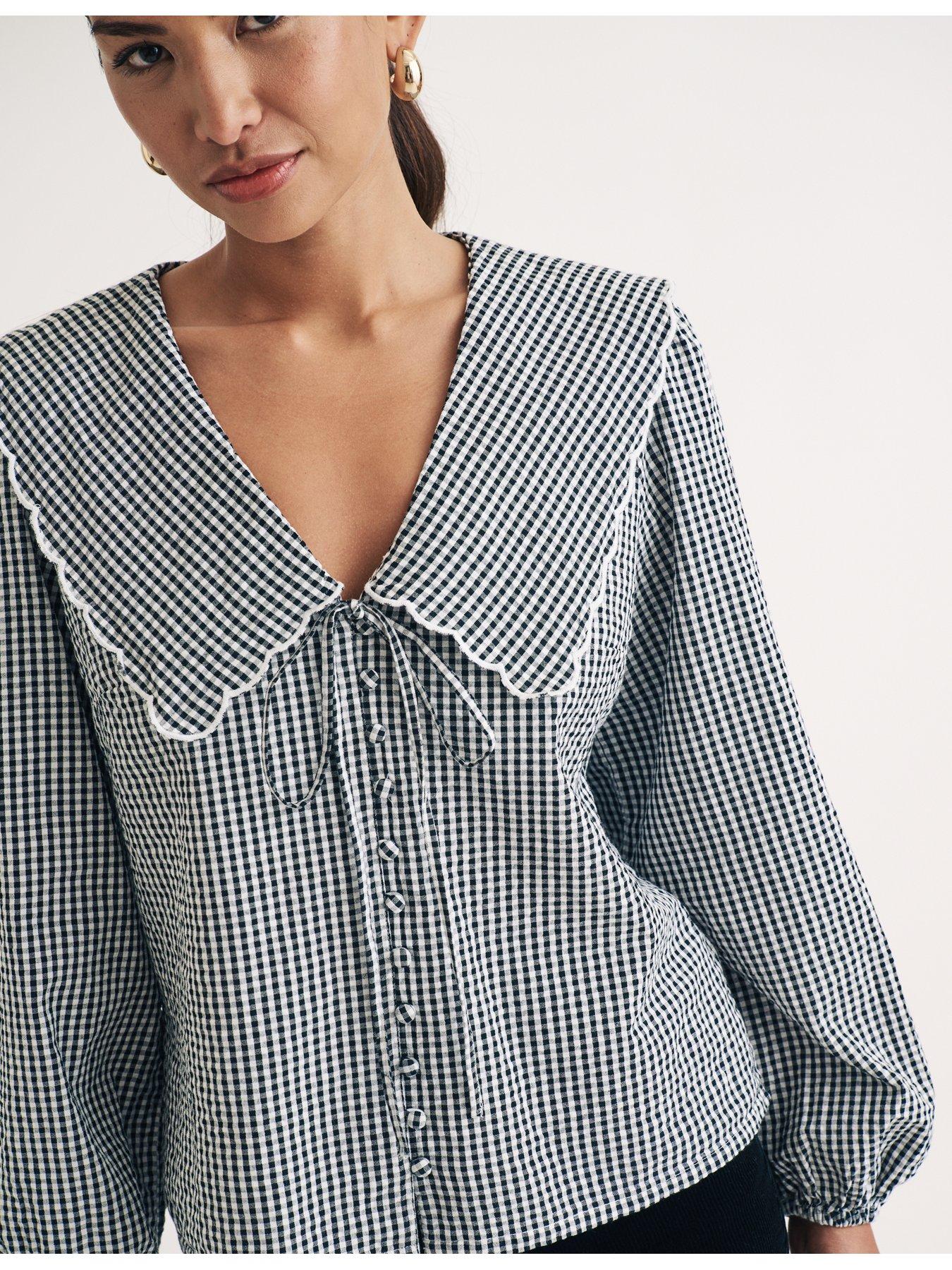 nobodys-child-gingham-print-collar-detail-long-sleeve-blouse-black-multioutfit