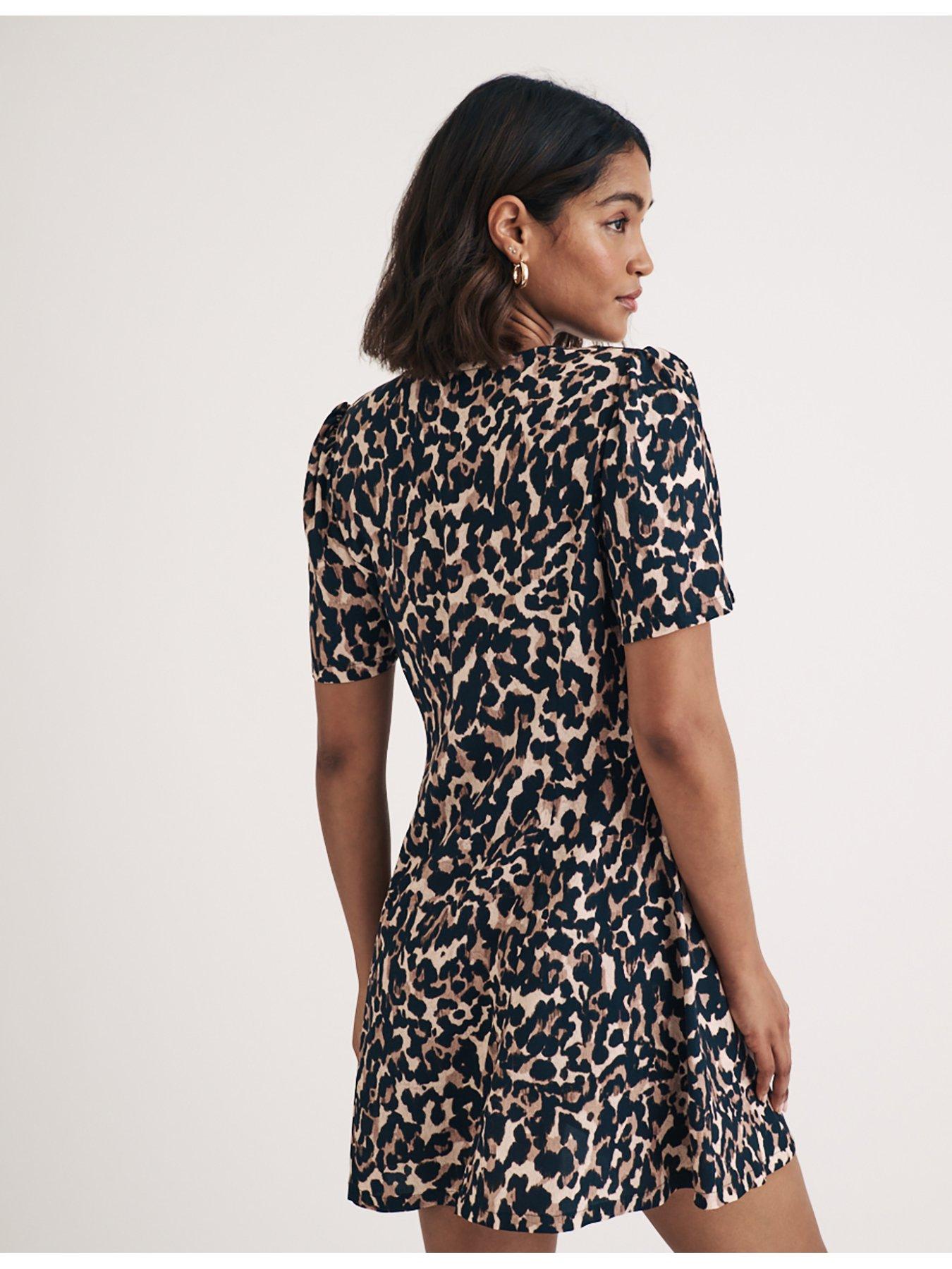 nobodys-child-v-neck-short-sleeve-leopard-print-mini-dress-multistillFront