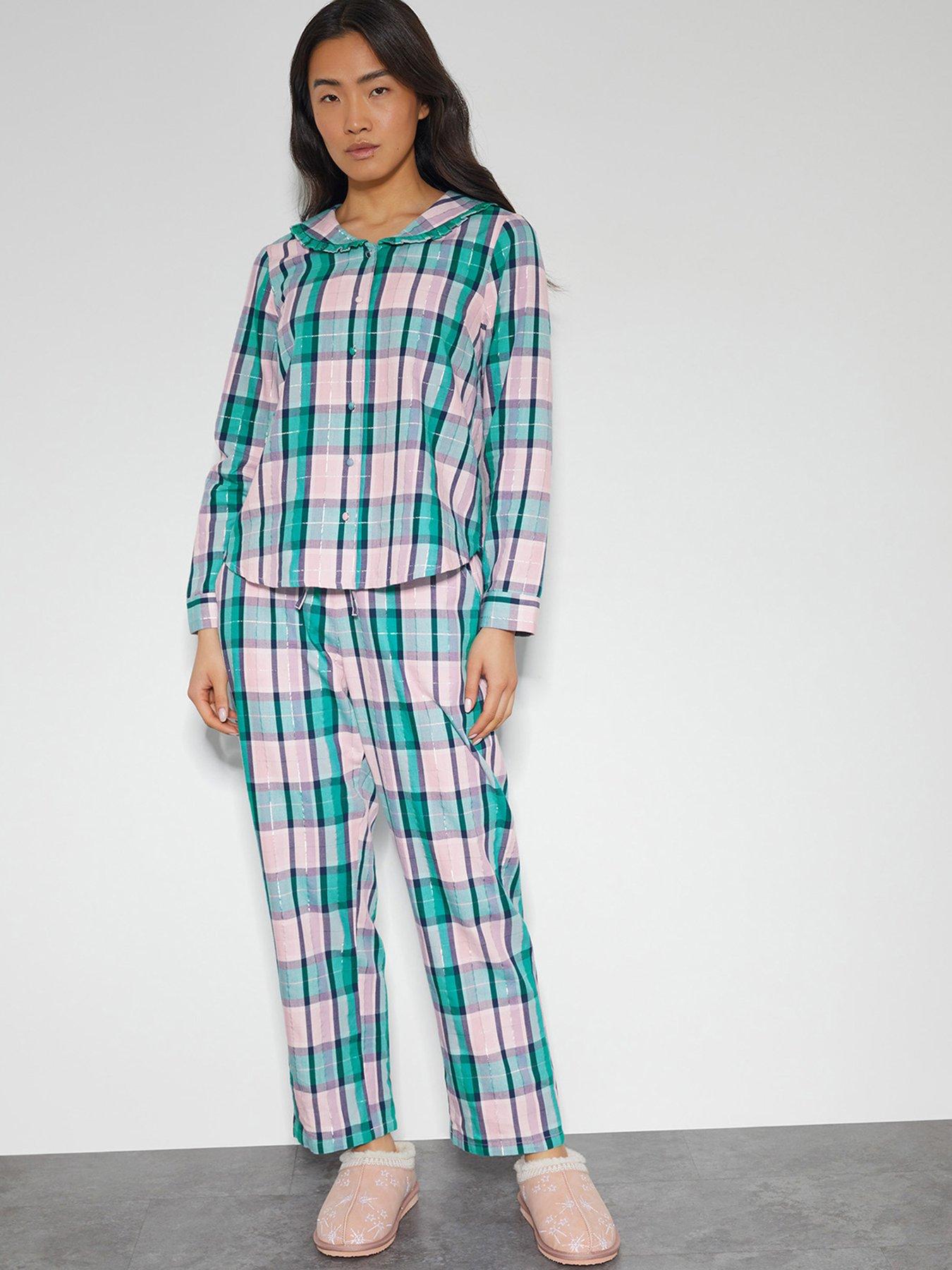 monsoon-cleo-checkered-pyjama-set-blue