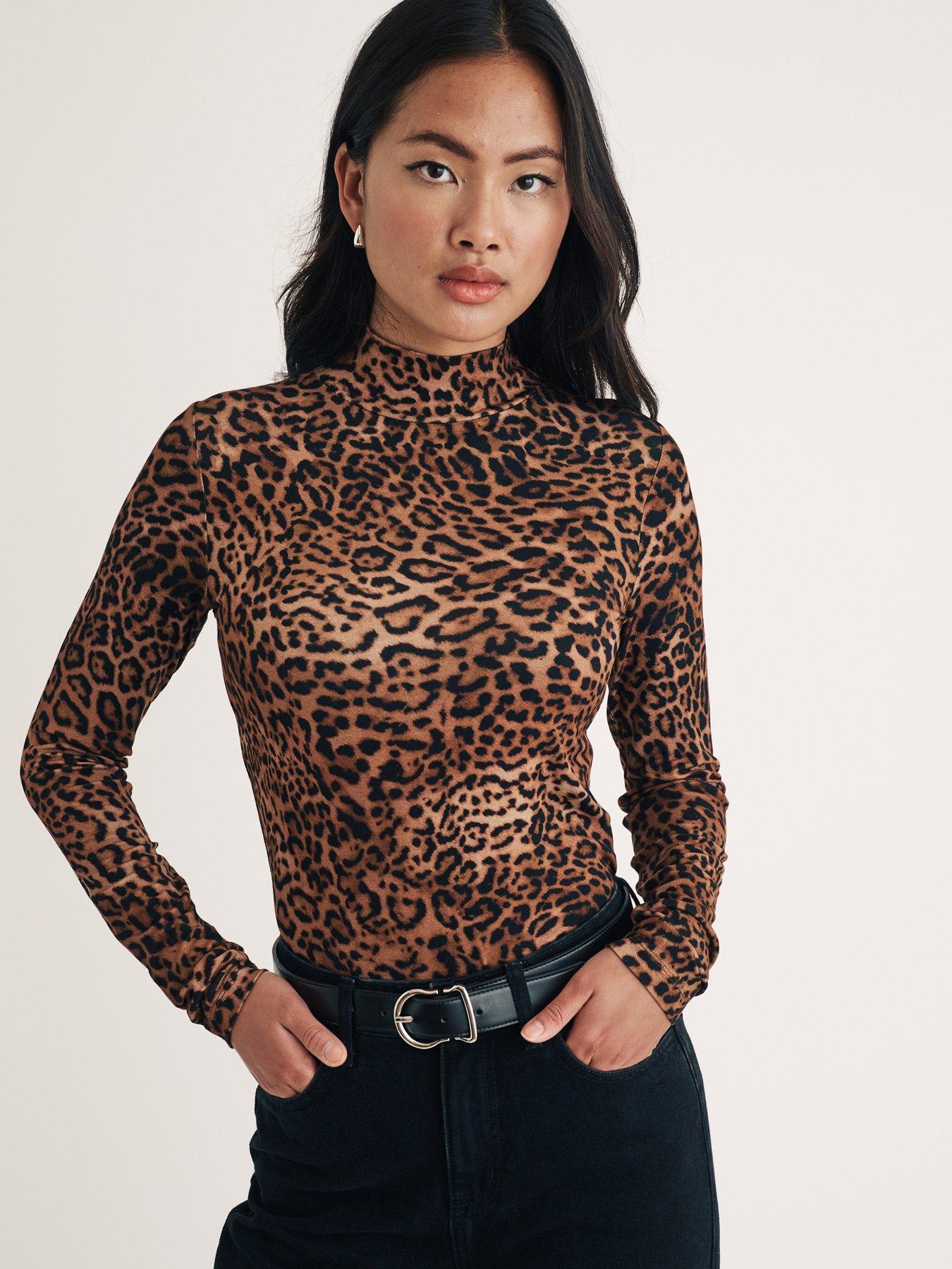 nobodys-child-leopard-print-long-sleeve-high-neck-top-multi