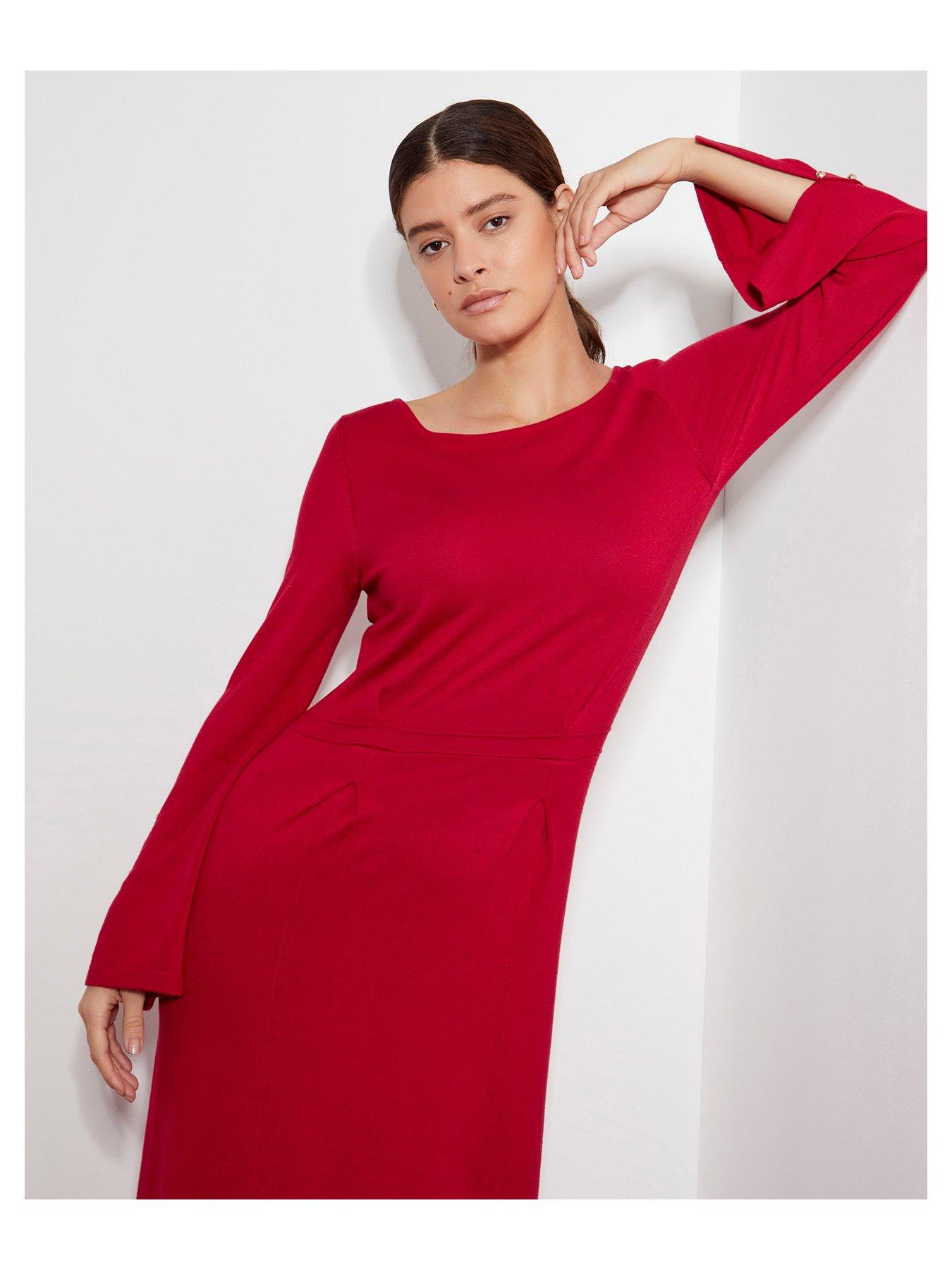 monsoon-sal-slash-knit-dress-redback