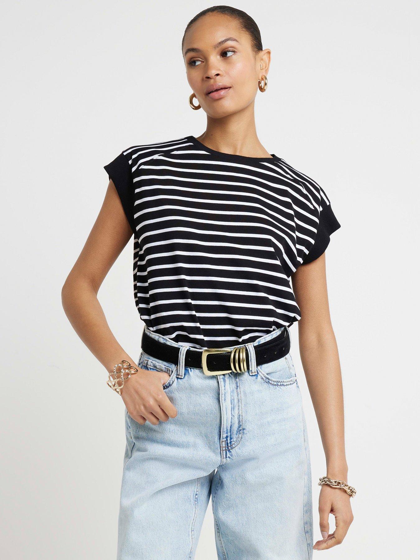 river-island-short-sleeve-striped-tee-black