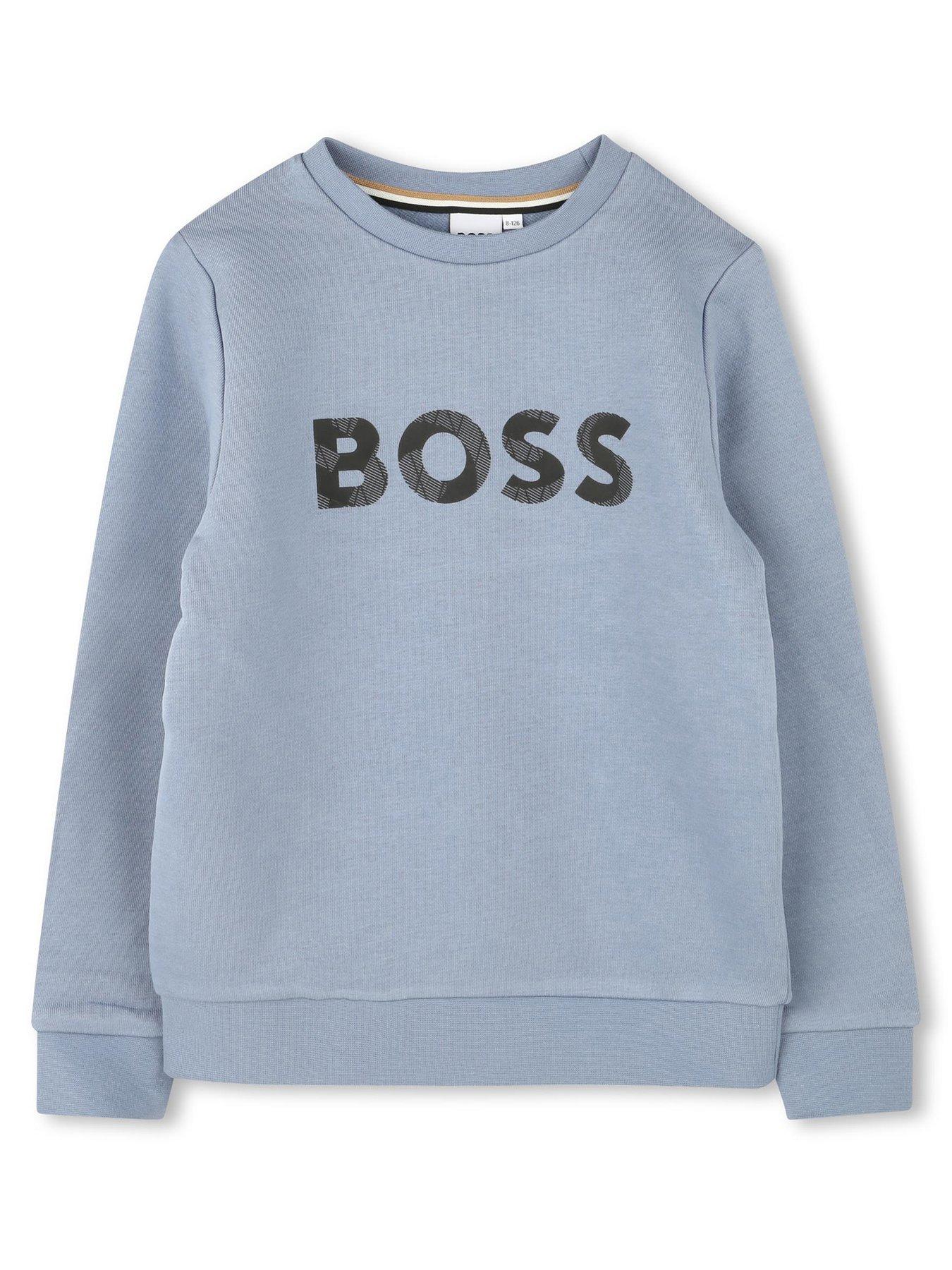 boss-boys-logo-sweatshirt-greyfront