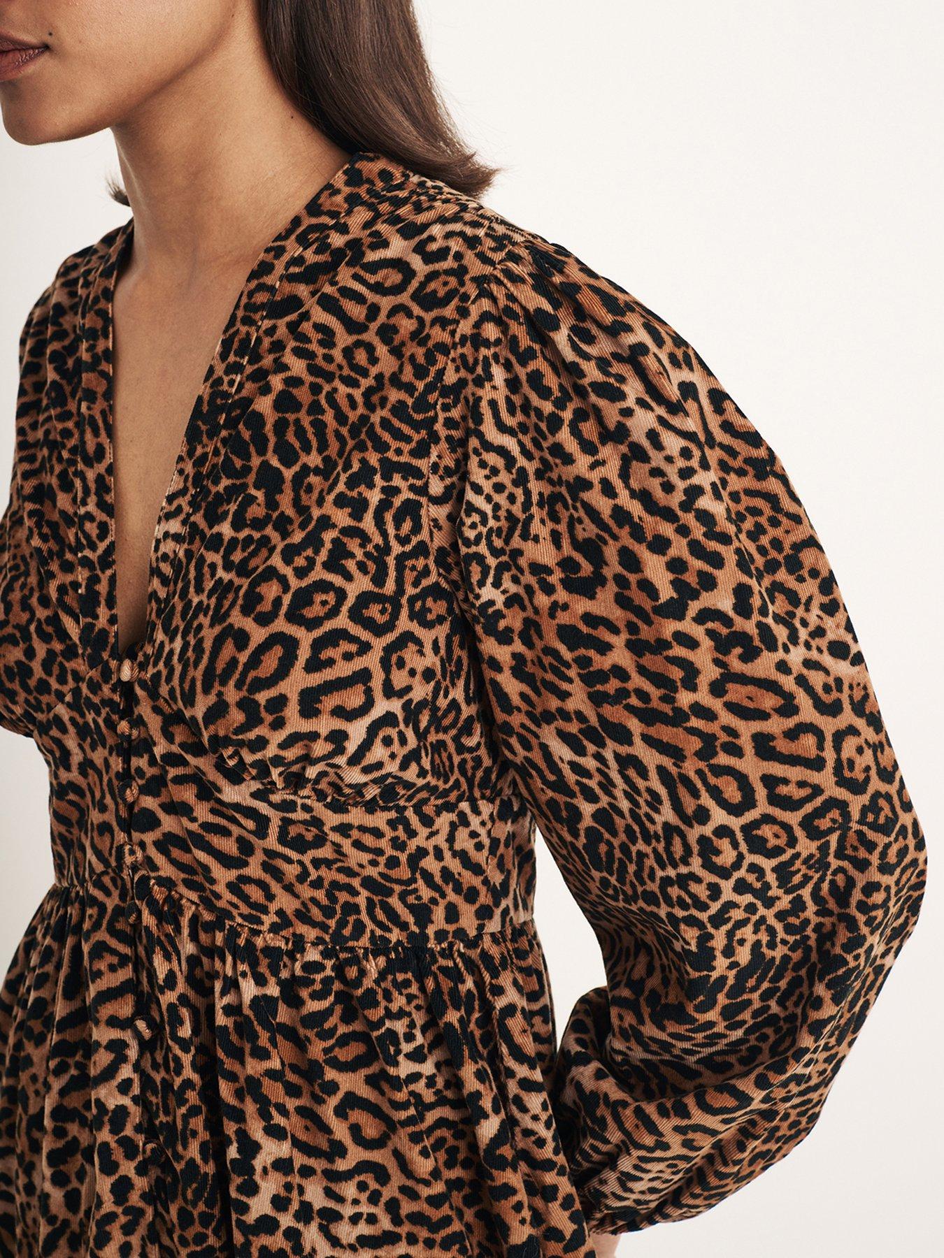 nobodys-child-leopard-print-button-down-v-neck-cord-mini-dress-multidetail