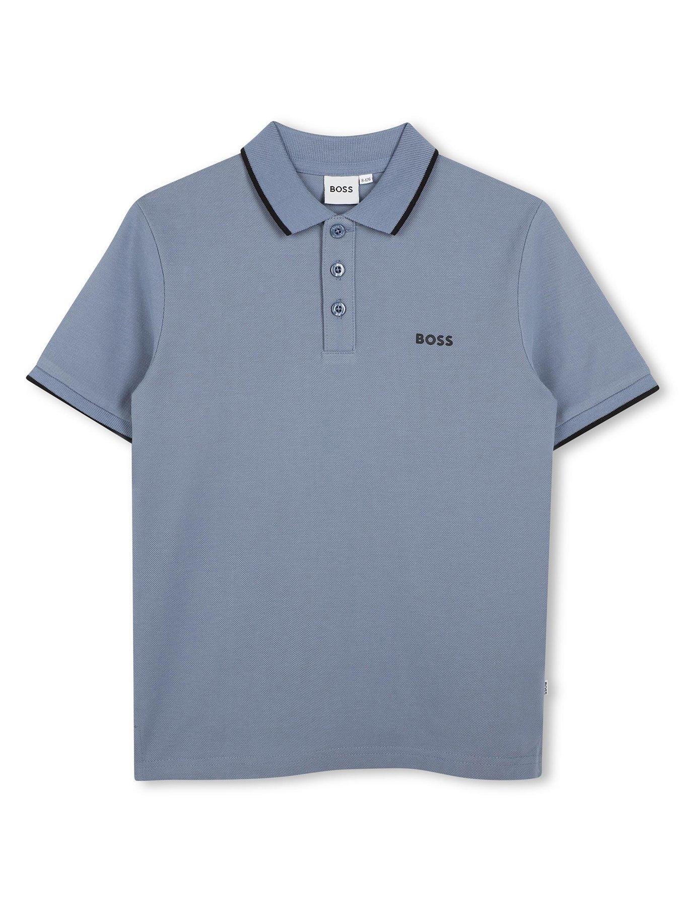 boss-boys-short-sleeve-logo-polo-grey