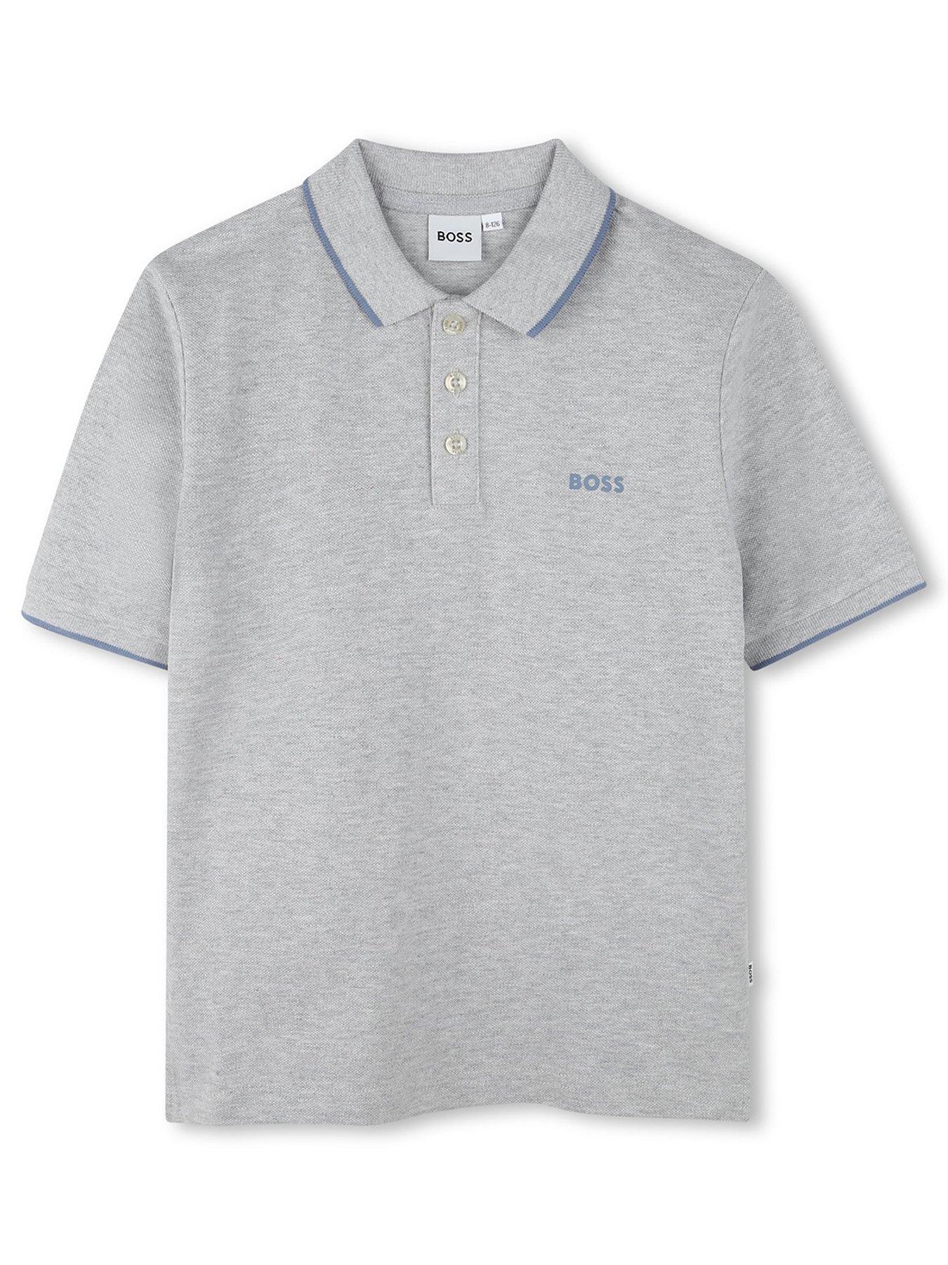 boss-boys-short-sleeve-logo-polo-grey